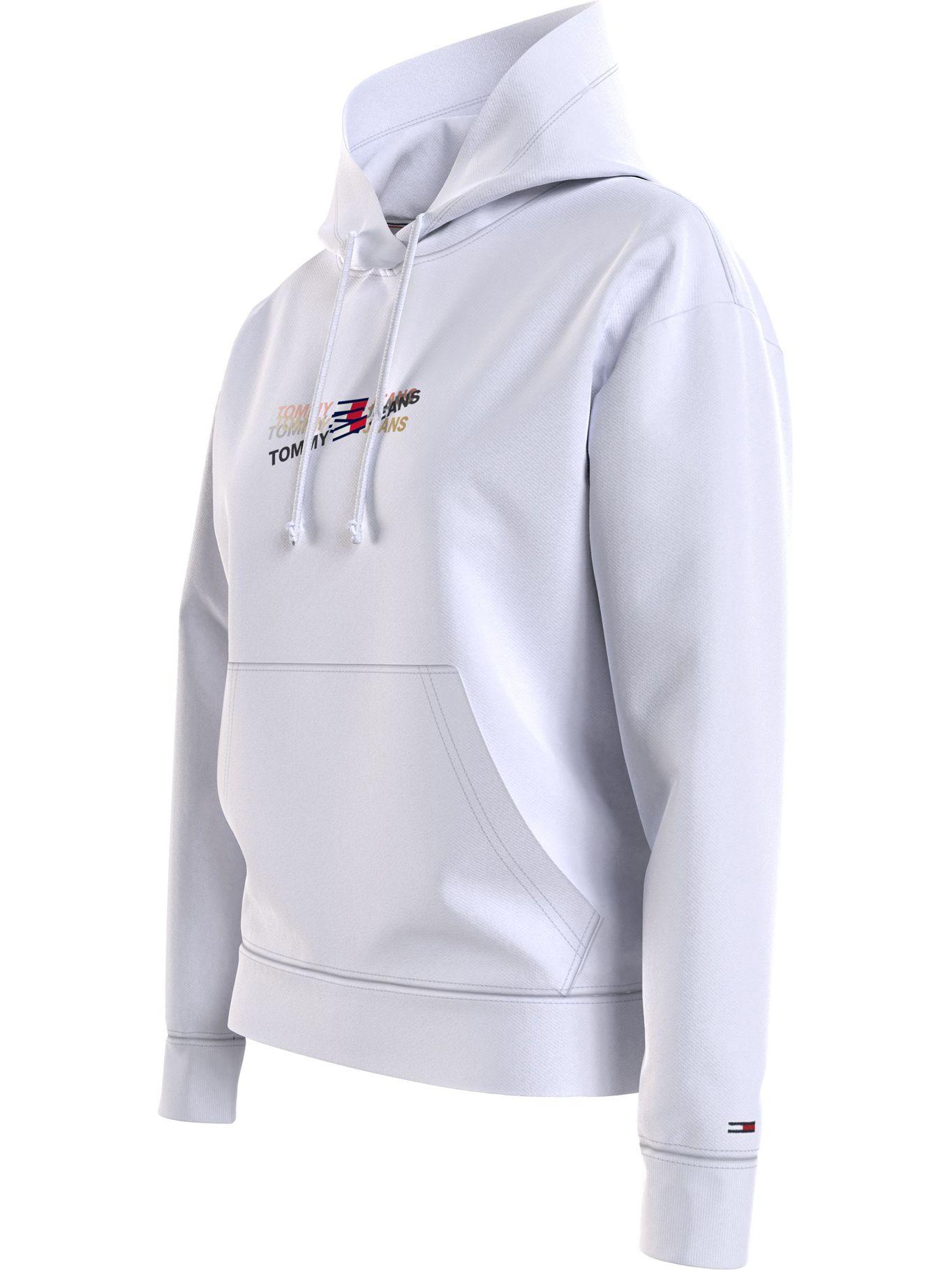Polerón Hoodie College Cropped Blanco Tommy Hilfiger-2