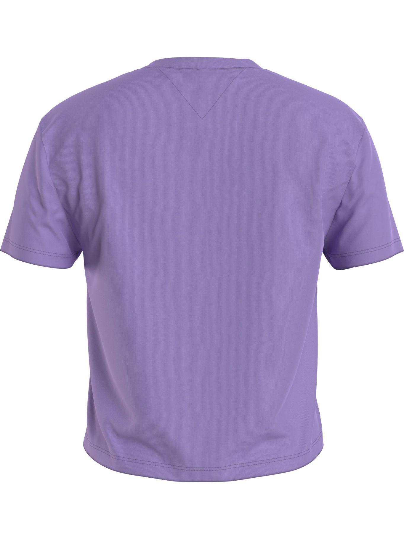 Polera Center Badge Morado Tommy Jeans F2-1