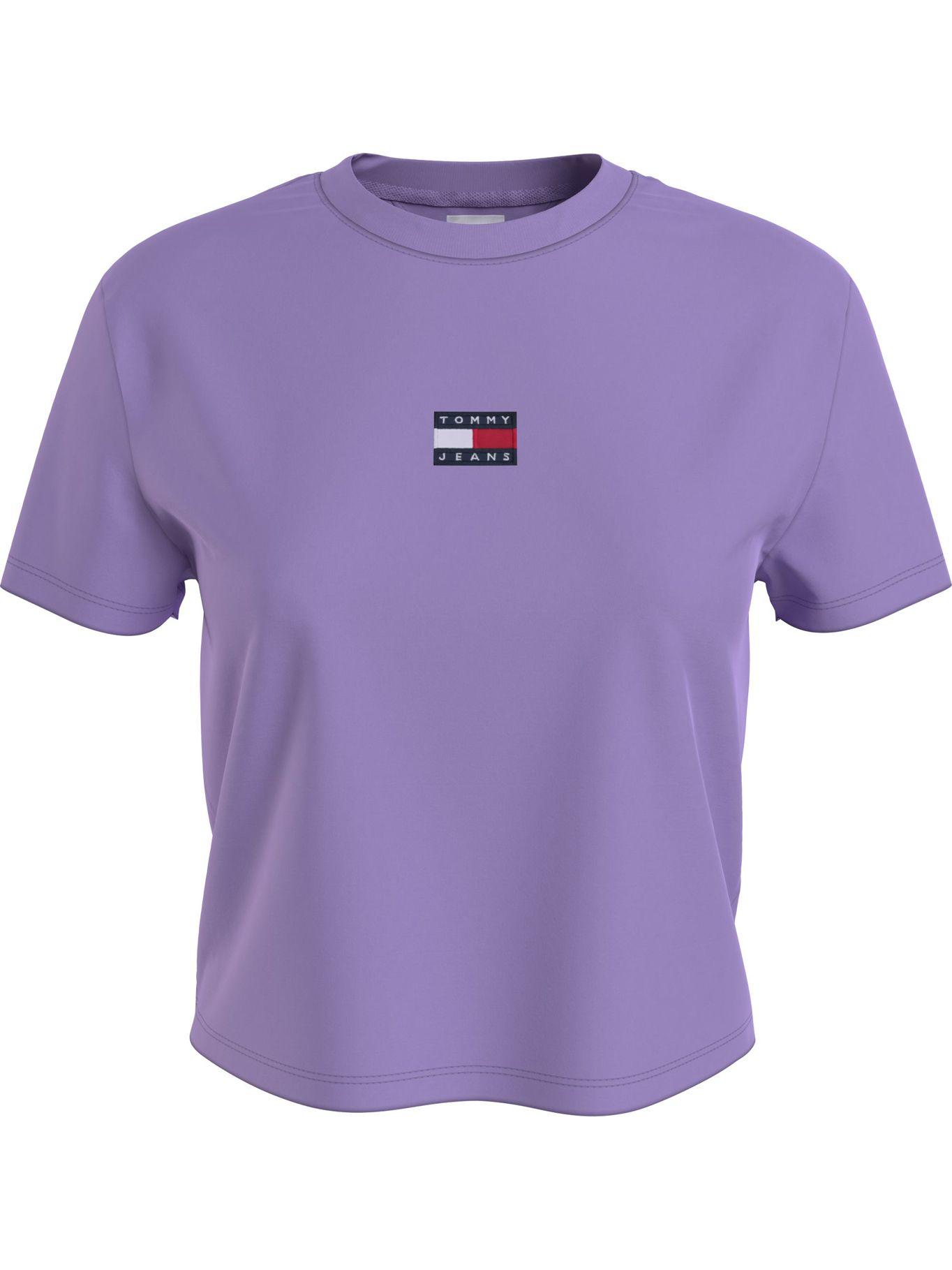 Polera Center Badge Morado Tommy Jeans F2-0