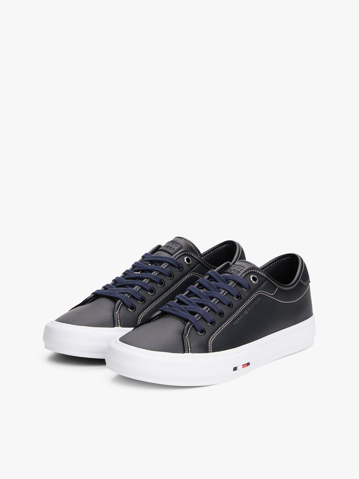 Zapatillas Cuero Logo Distintivo Negro Tommy Hilfiger-0