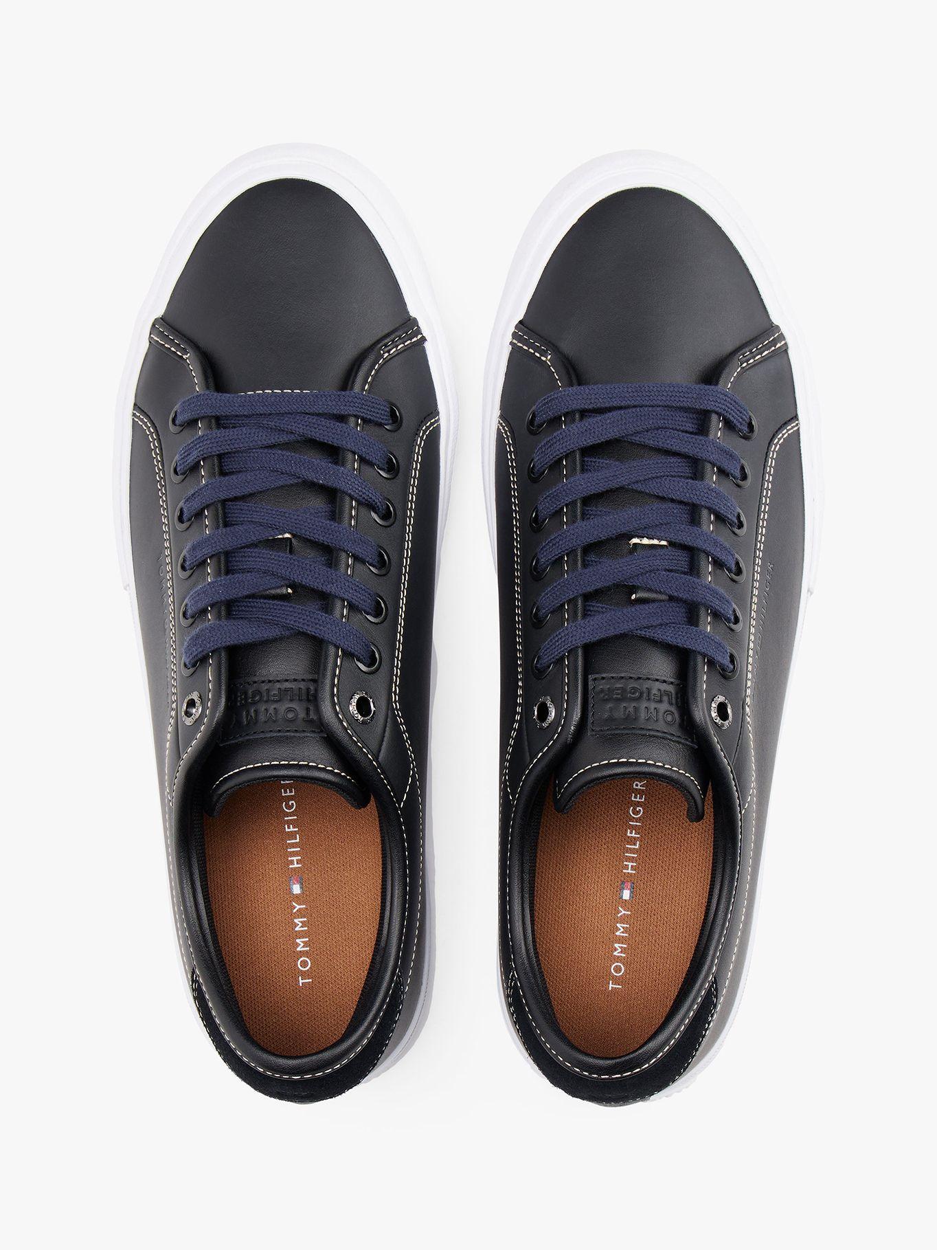 Zapatillas Cuero Logo Distintivo Negro Tommy Hilfiger-2