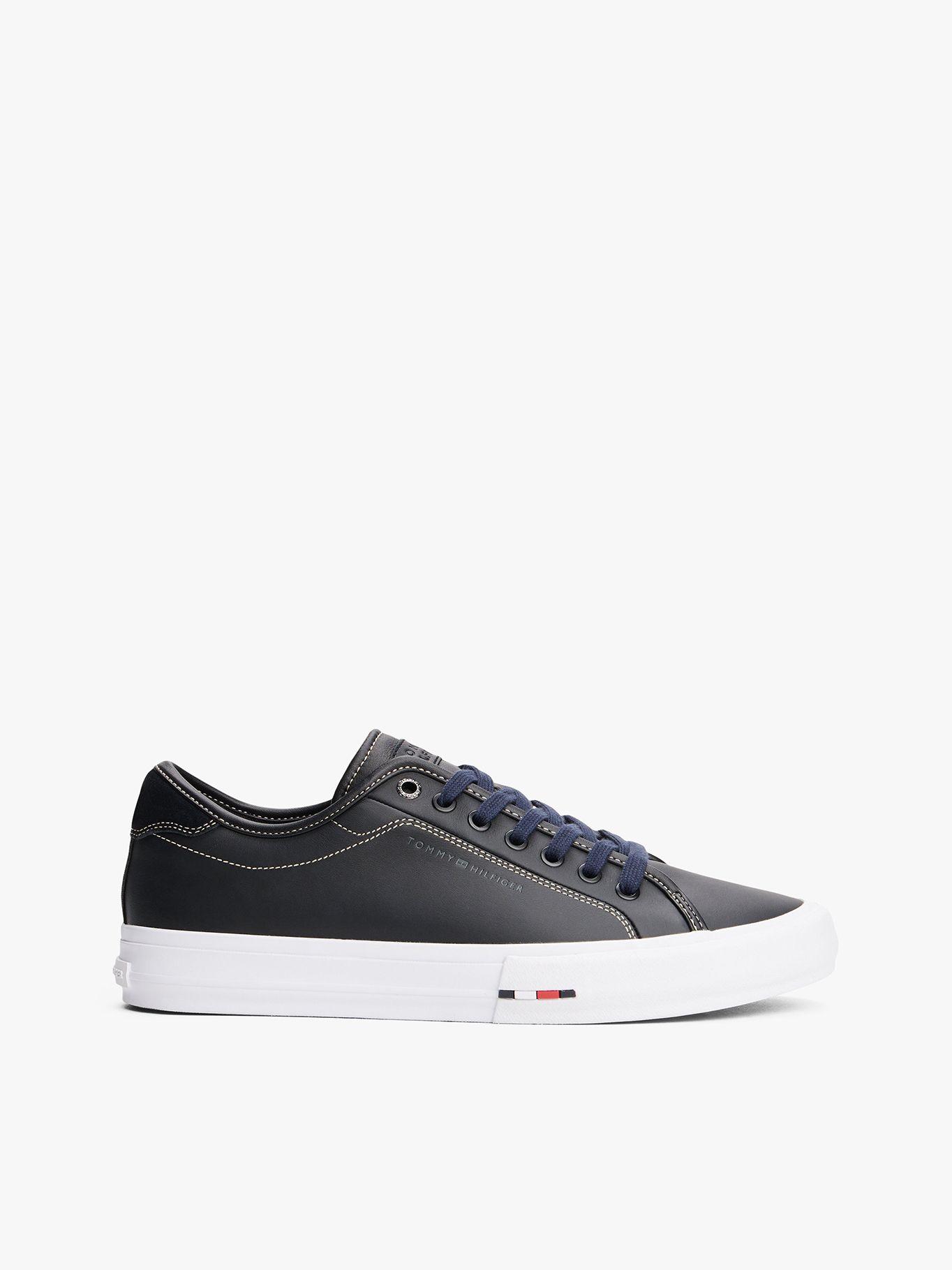 Zapatillas Cuero Logo Distintivo Negro Tommy Hilfiger-4