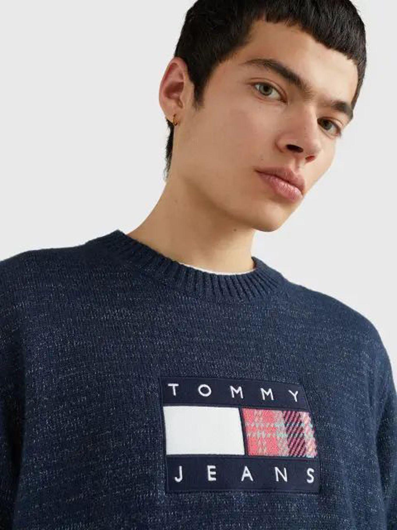 Sweater Relaxed Flag Tartan Azul Tommy Jeans-3