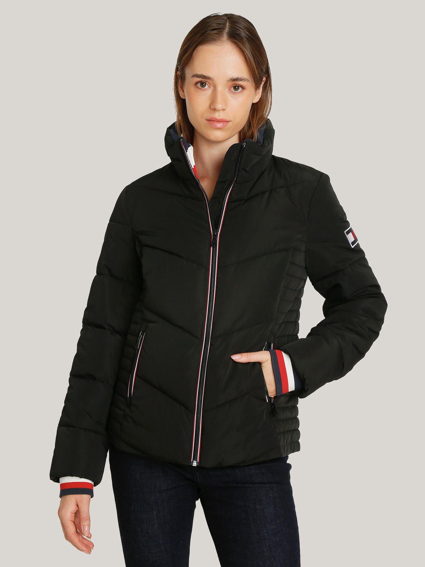 Parka Puffer acolchada/ logo Negro Tommy Hilfiger-0