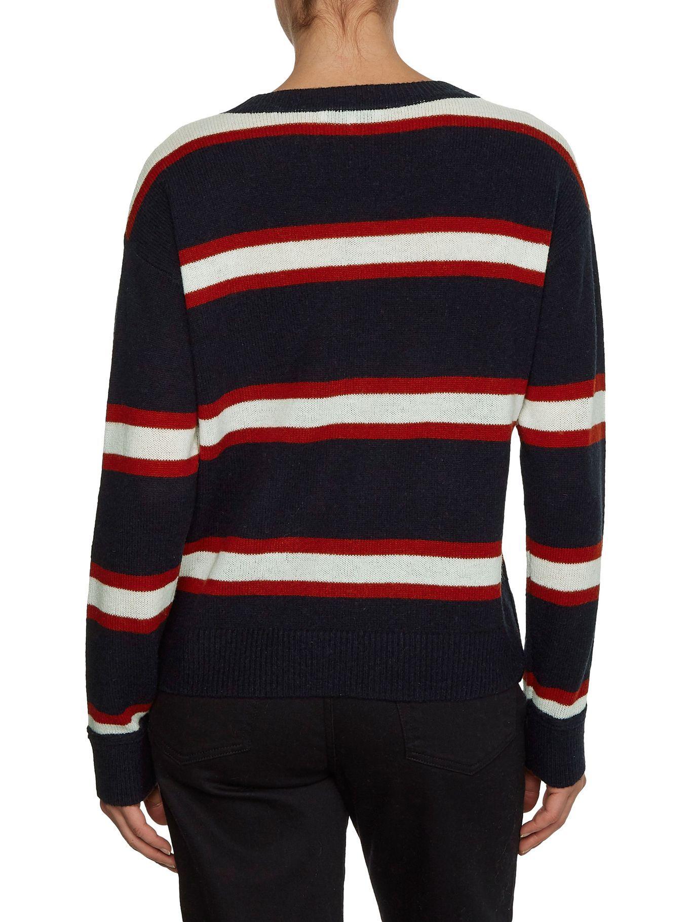 Sweater De Lana Stripe Logo Azul Tommy Hilfiger-1