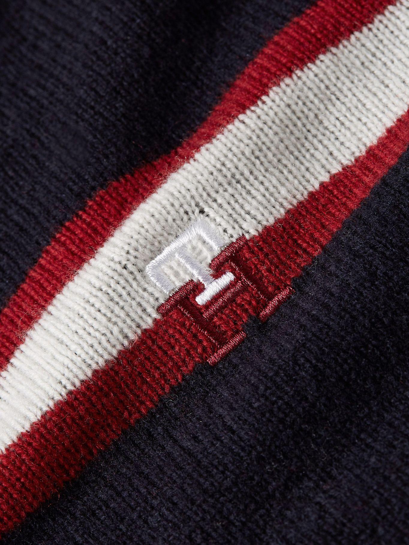 Sweater De Lana Stripe Logo Azul Tommy Hilfiger-3