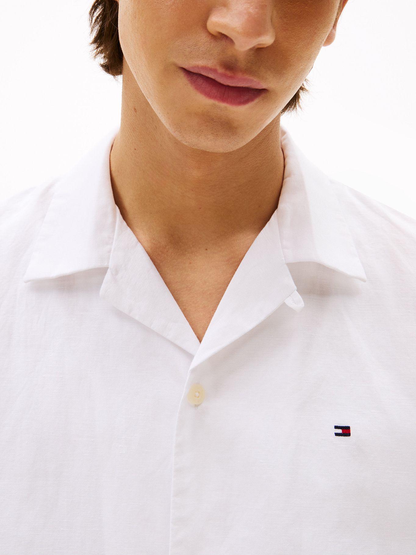 Camisa De Lino Solid Blanco Tommy Hilfiger-3