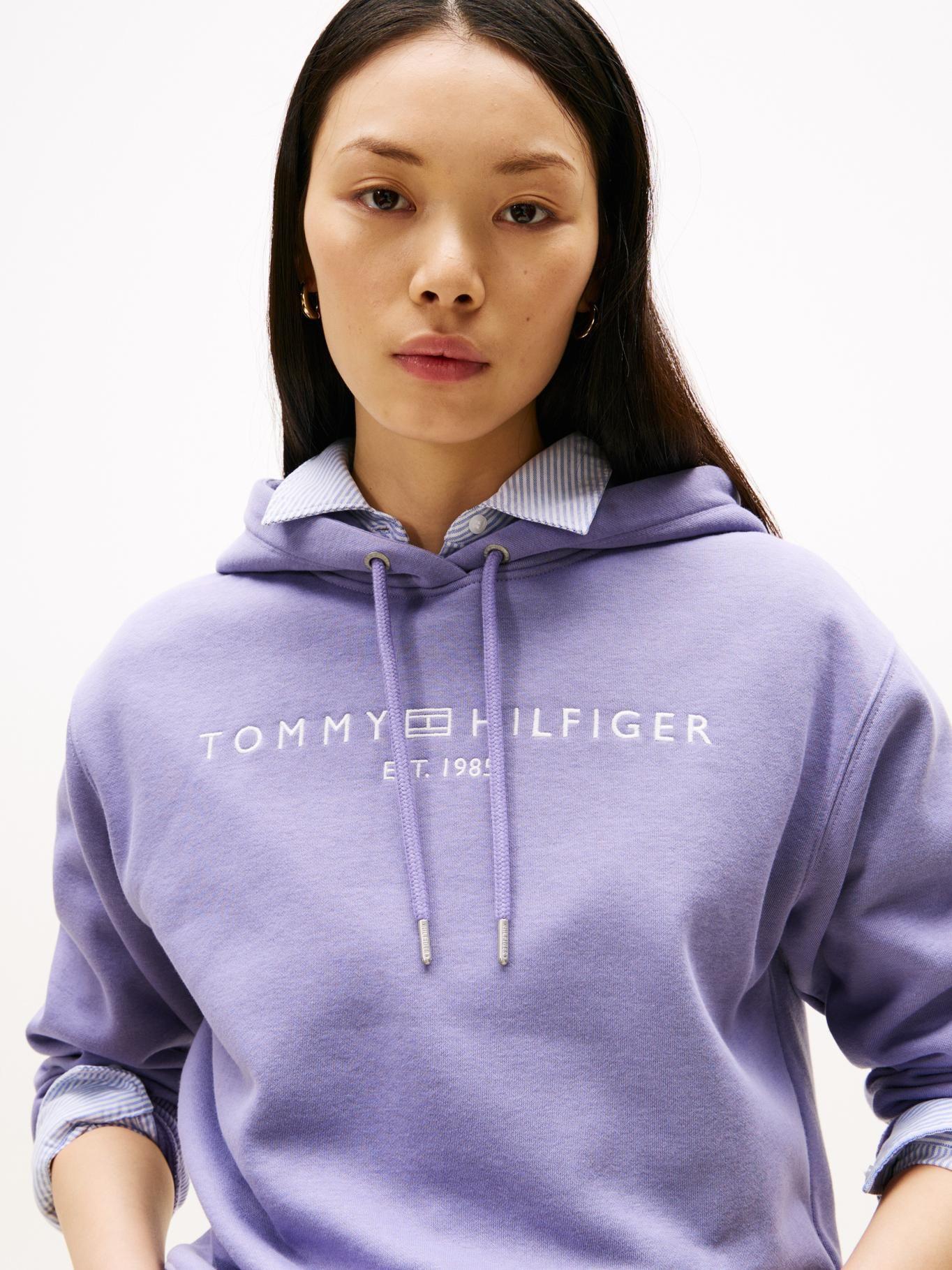 Polerón Hoodie Con Logo Bordado Lila Tommy Hilfiger-3