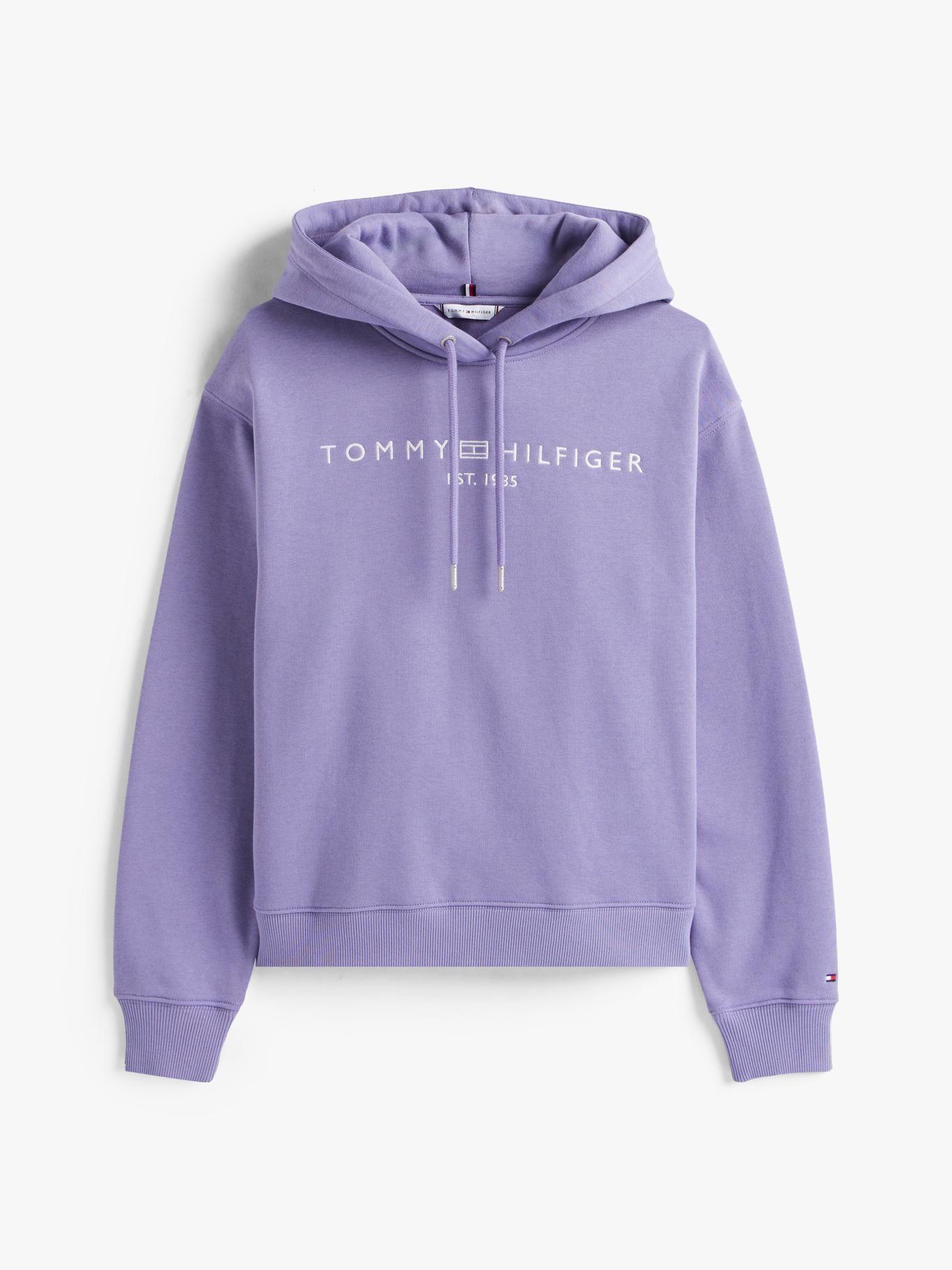 Polerón Hoodie Con Logo Bordado Lila Tommy Hilfiger-4