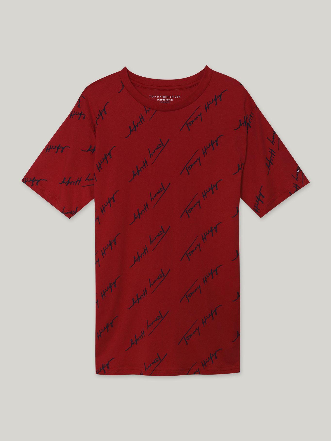 Polera Niño Angle Script Con Logo Rojo Tommy Hilfiger-0
