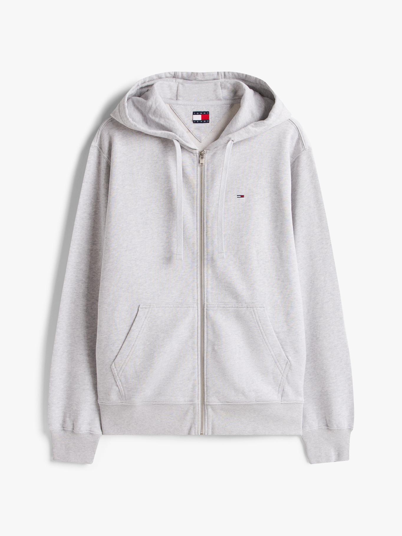 Polerón Hoodie Relaxed Fit Con Cierre Tommy Jeans Gris-4