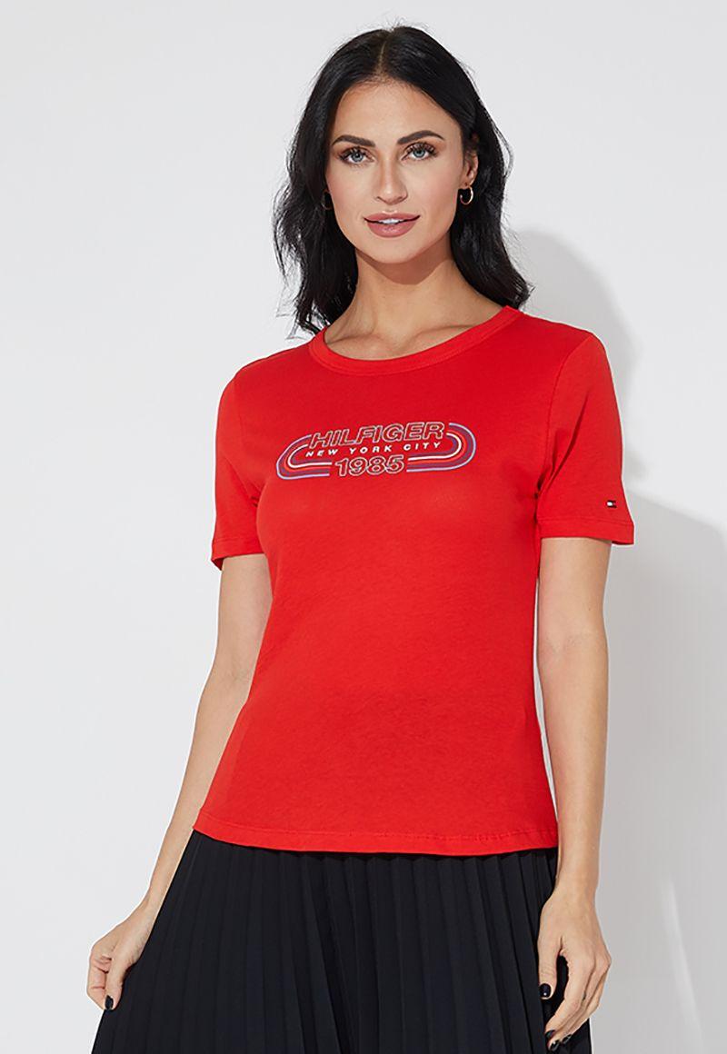 Polera Slim Con Logo Sport Rojo Tommy Hilfiger-0