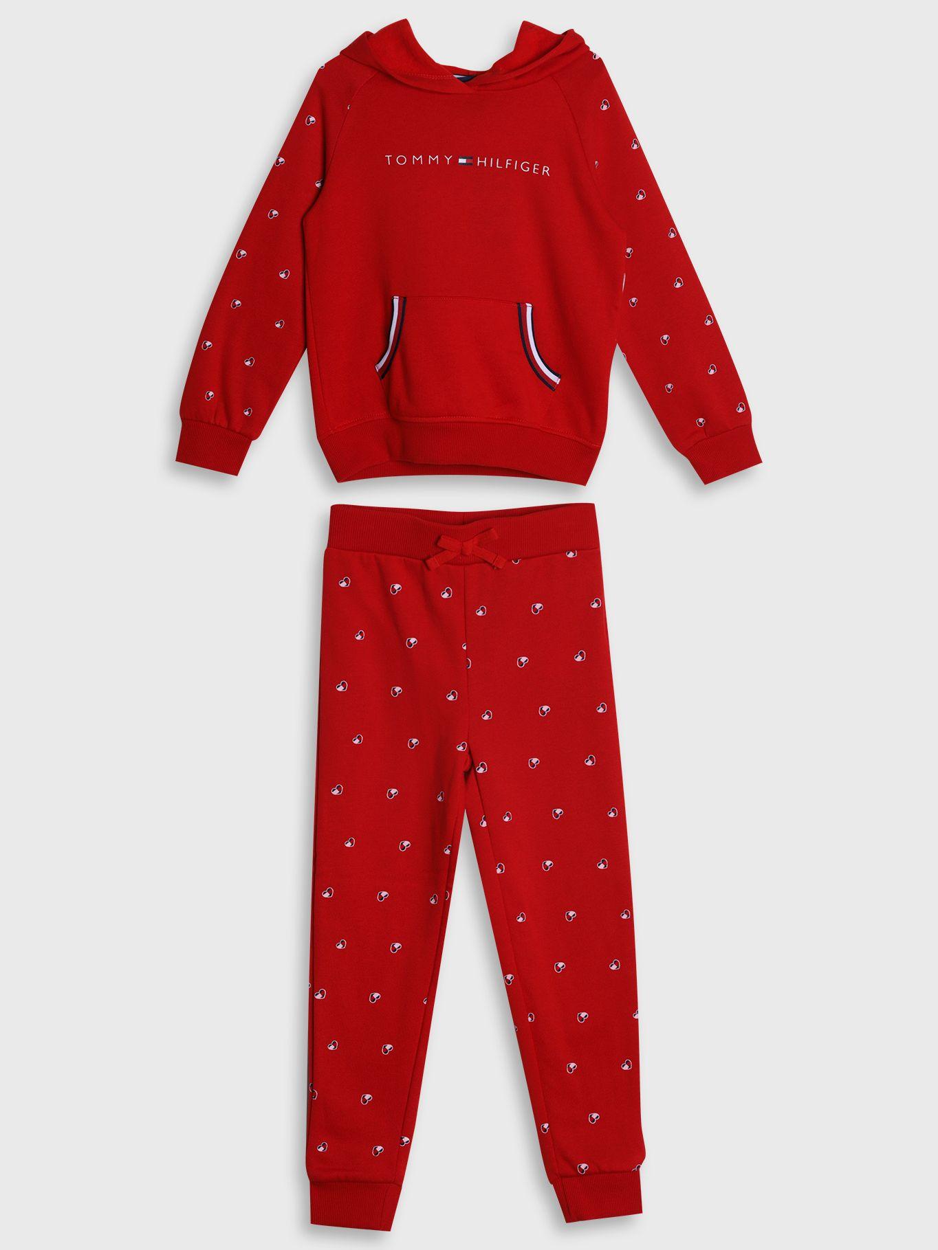 Set De Polerón Estampado Y Joggers Rojo Tommy Hilfiger-0