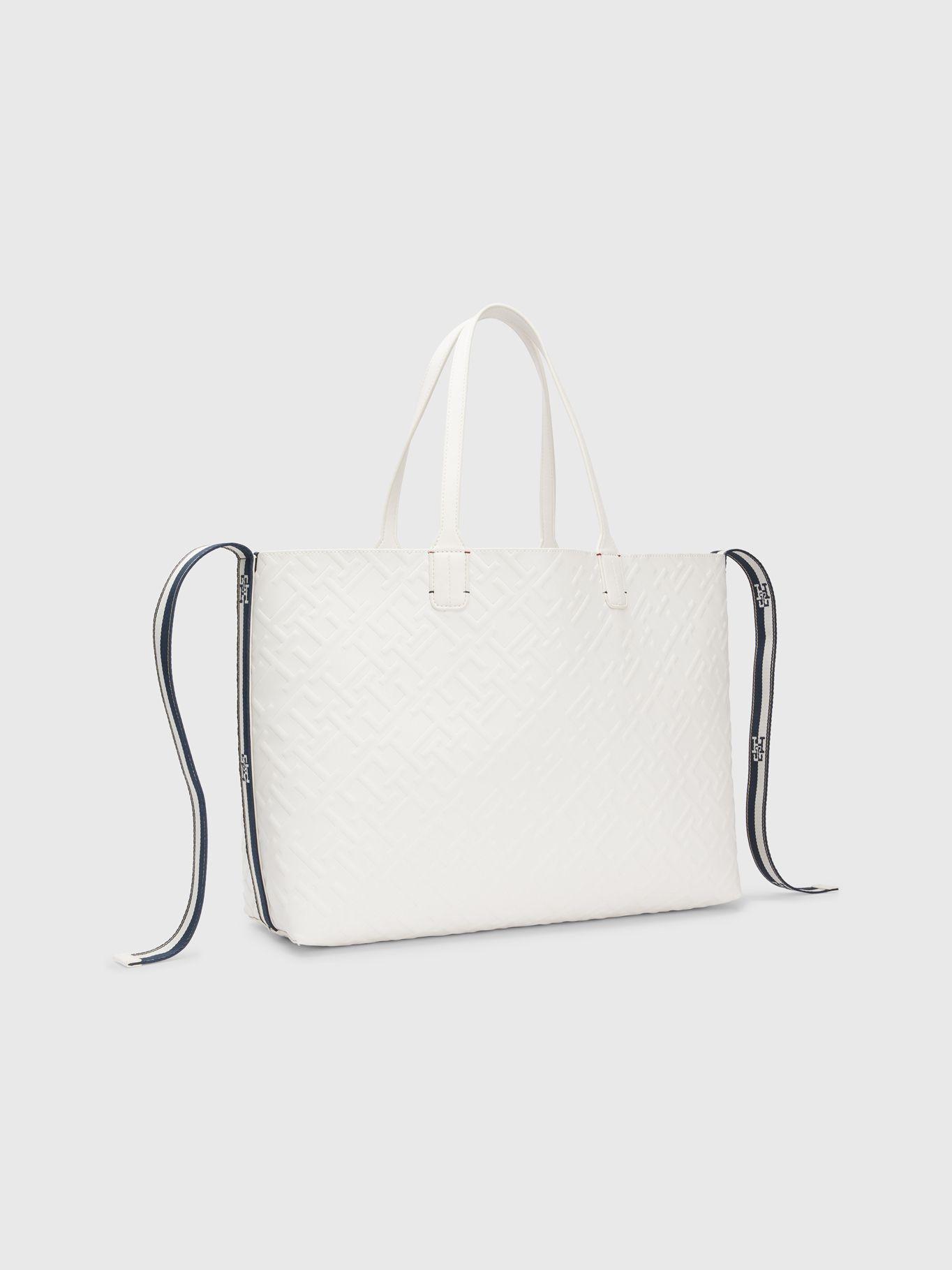Tote Iconic Monogram En Relieve Blanco Tommy Hilfiger-2