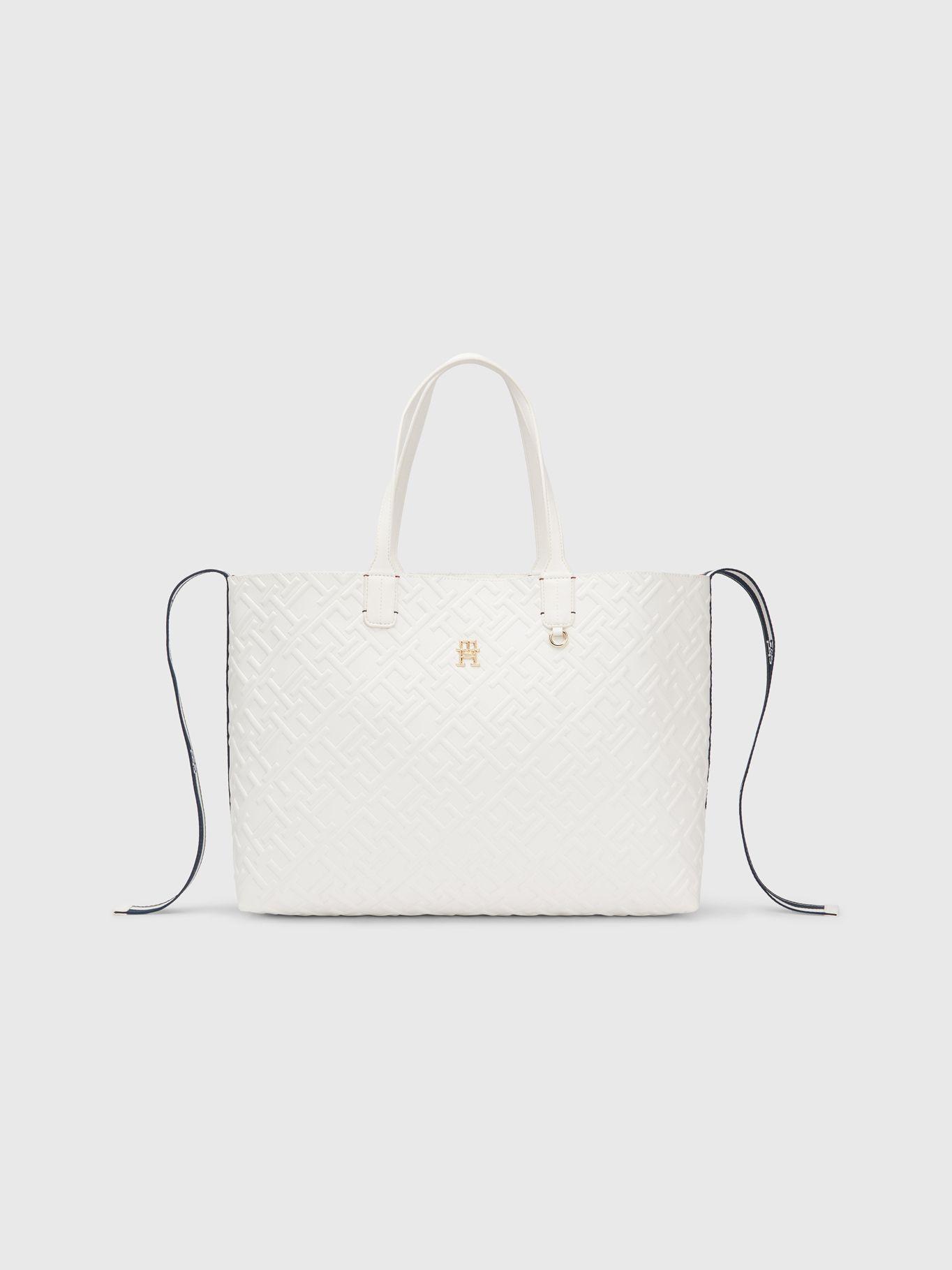 Tote Iconic Monogram En Relieve Blanco Tommy Hilfiger-0