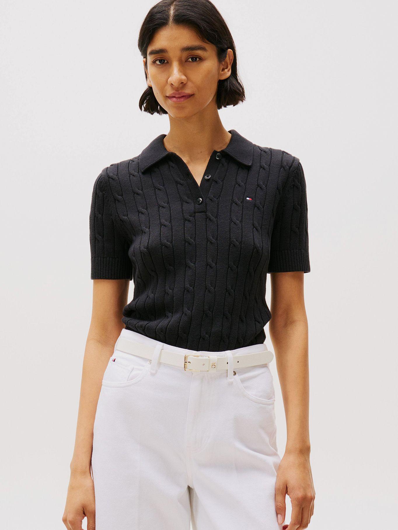 Sweater Cable Solid Negro Tommy Hilfiger-0
