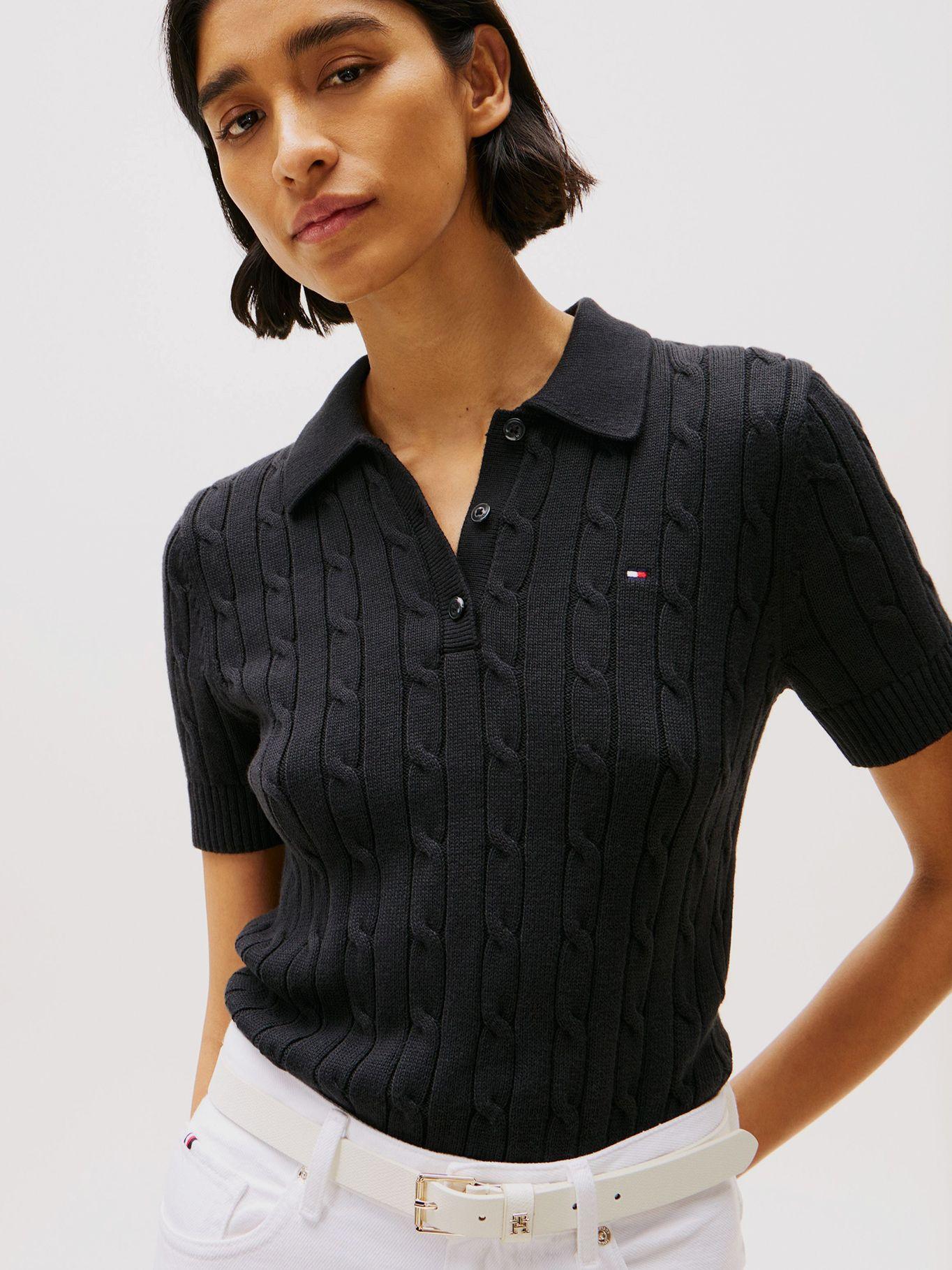 Sweater Cable Solid Negro Tommy Hilfiger-3
