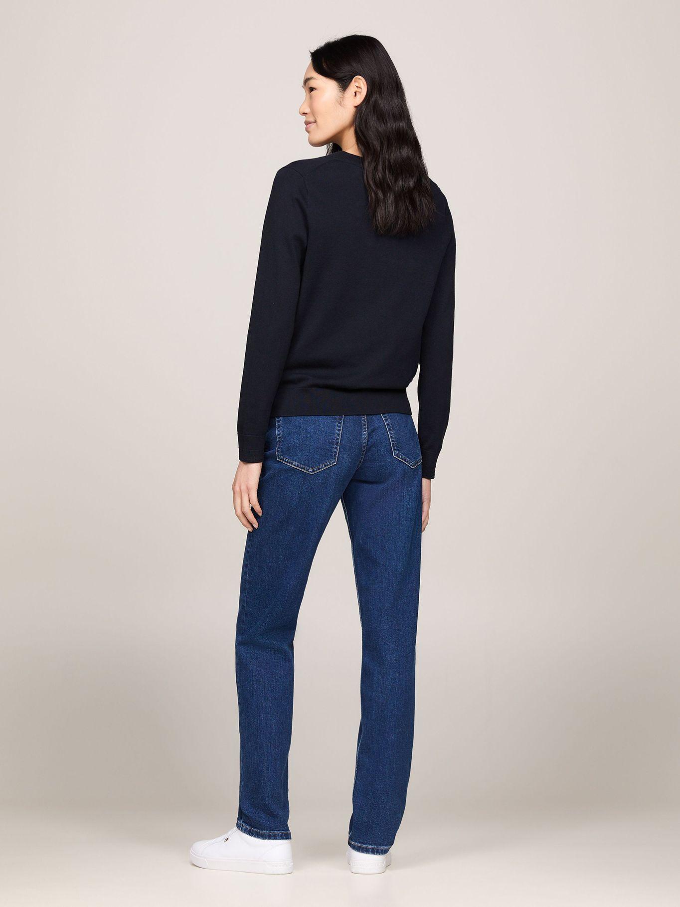 Sweater De Cuello V Con Logo Azul Tommy Hilfiger-2