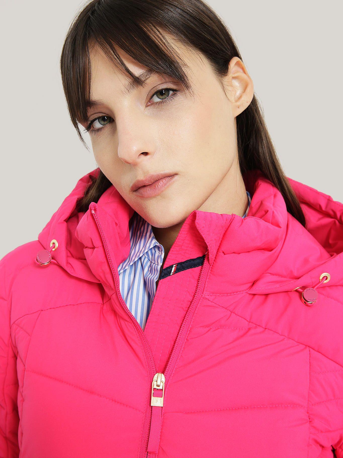 PARKA ACOLCHADA CIERRE Y GORRO ROSADO TOMMY HILFIGER-3
