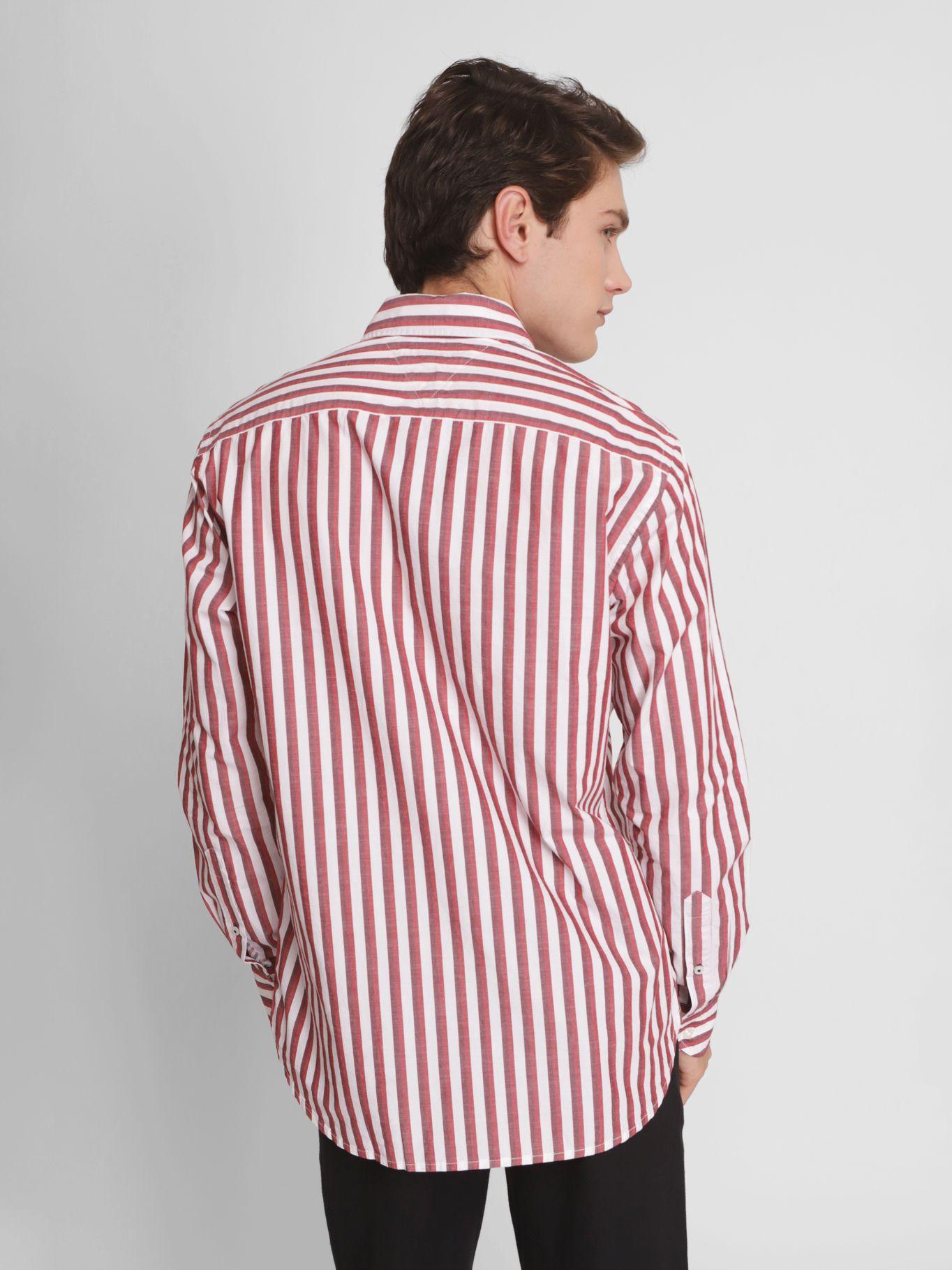 Camisa A Rayas Con Logo Rojo Tommy Hilfiger-1