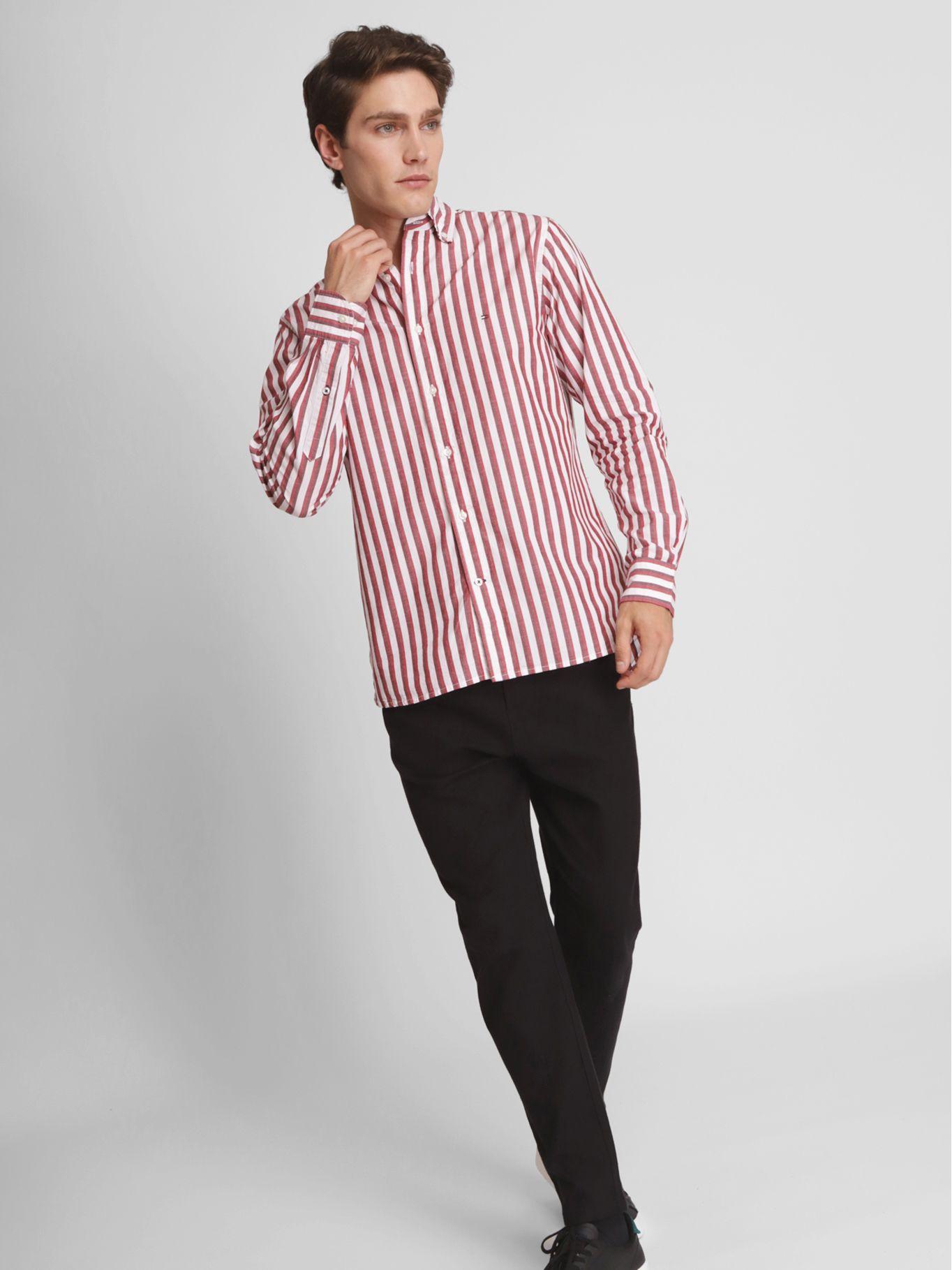 Camisa A Rayas Con Logo Rojo Tommy Hilfiger-2