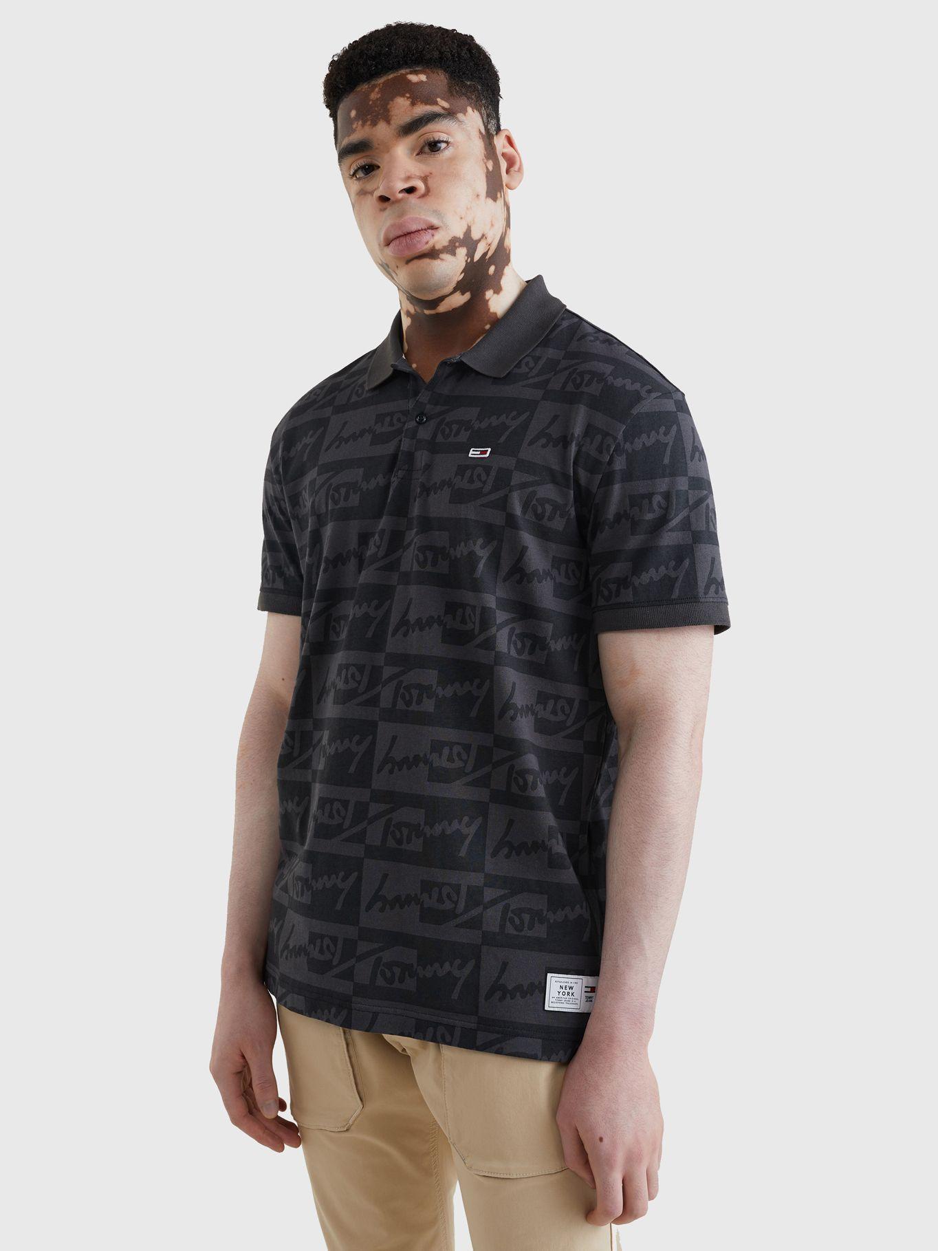 Polo Relaxed Signature Logo Negro Tommy Jeans JN2-0