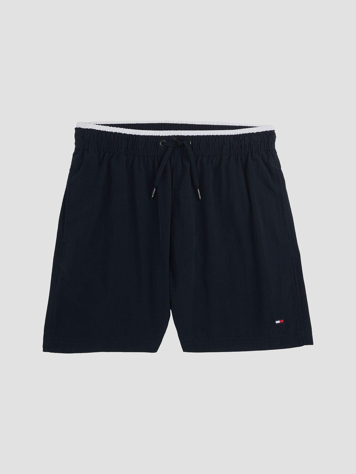 Traje De Baño Medio Largo Con Logo Azul Tommy Hilfiger-0