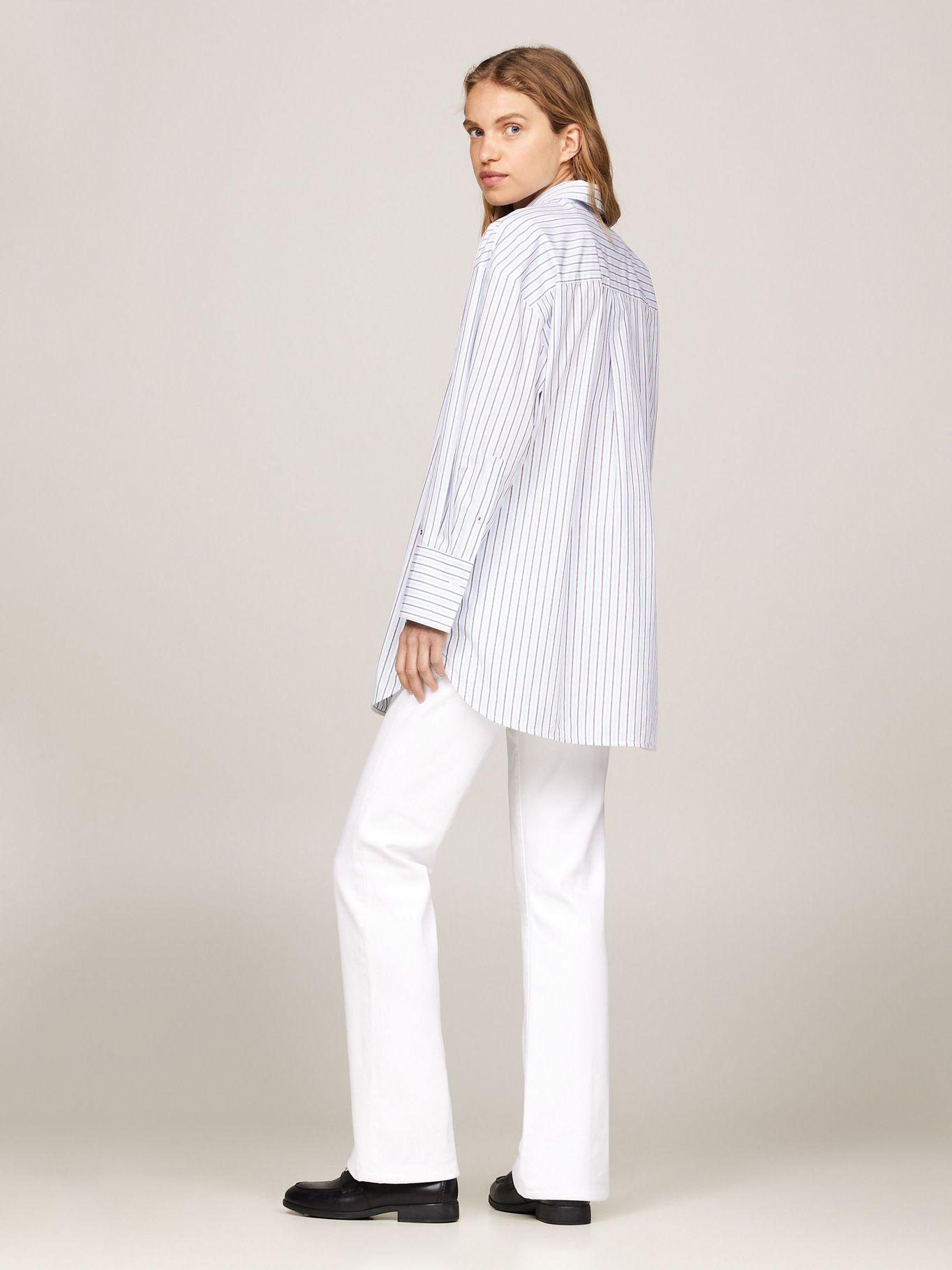 Camisa De Rayas C Corte Oversize Blanco Tommy Hilfiger-2