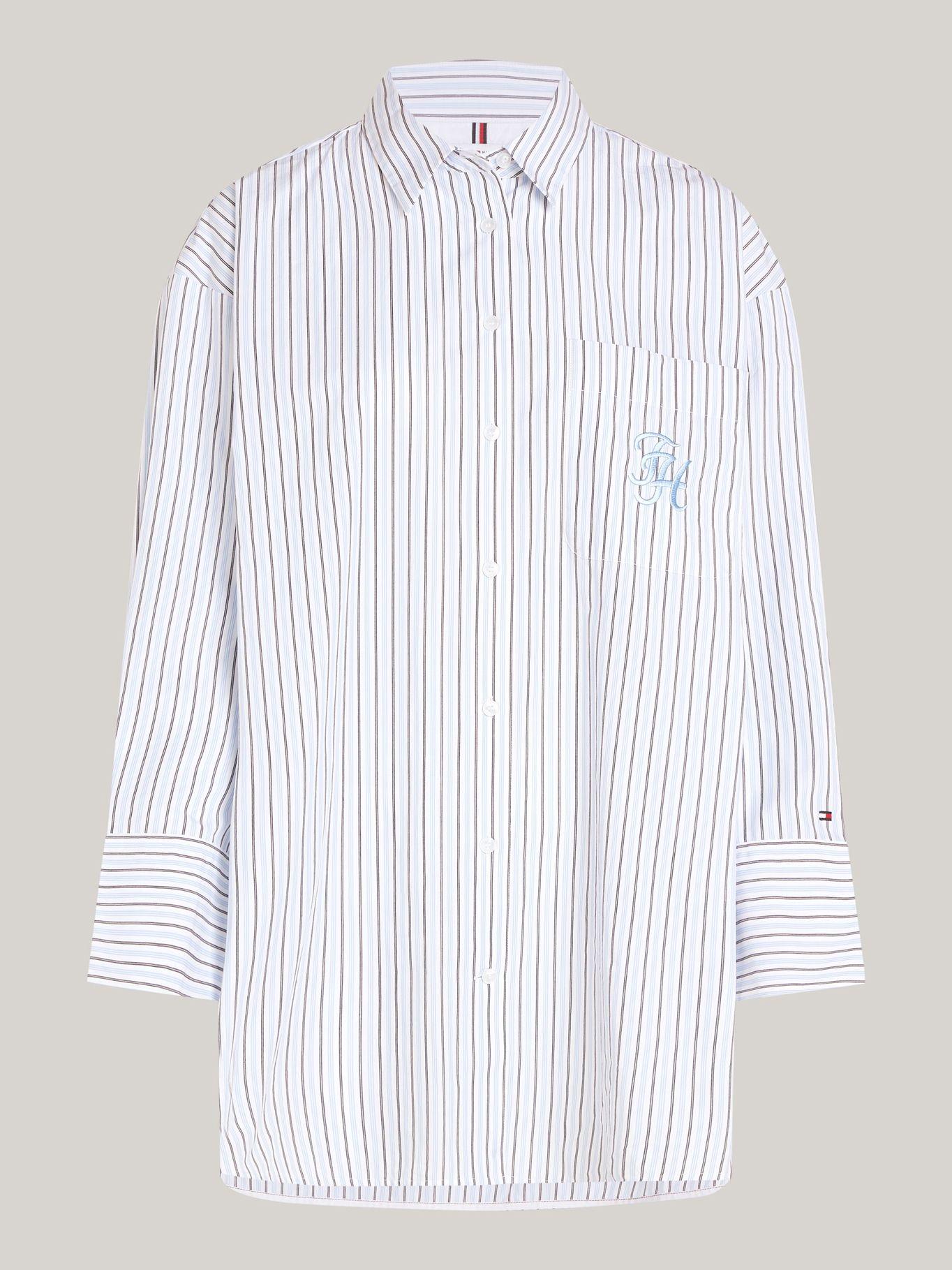 Camisa De Rayas C Corte Oversize Blanco Tommy Hilfiger-4