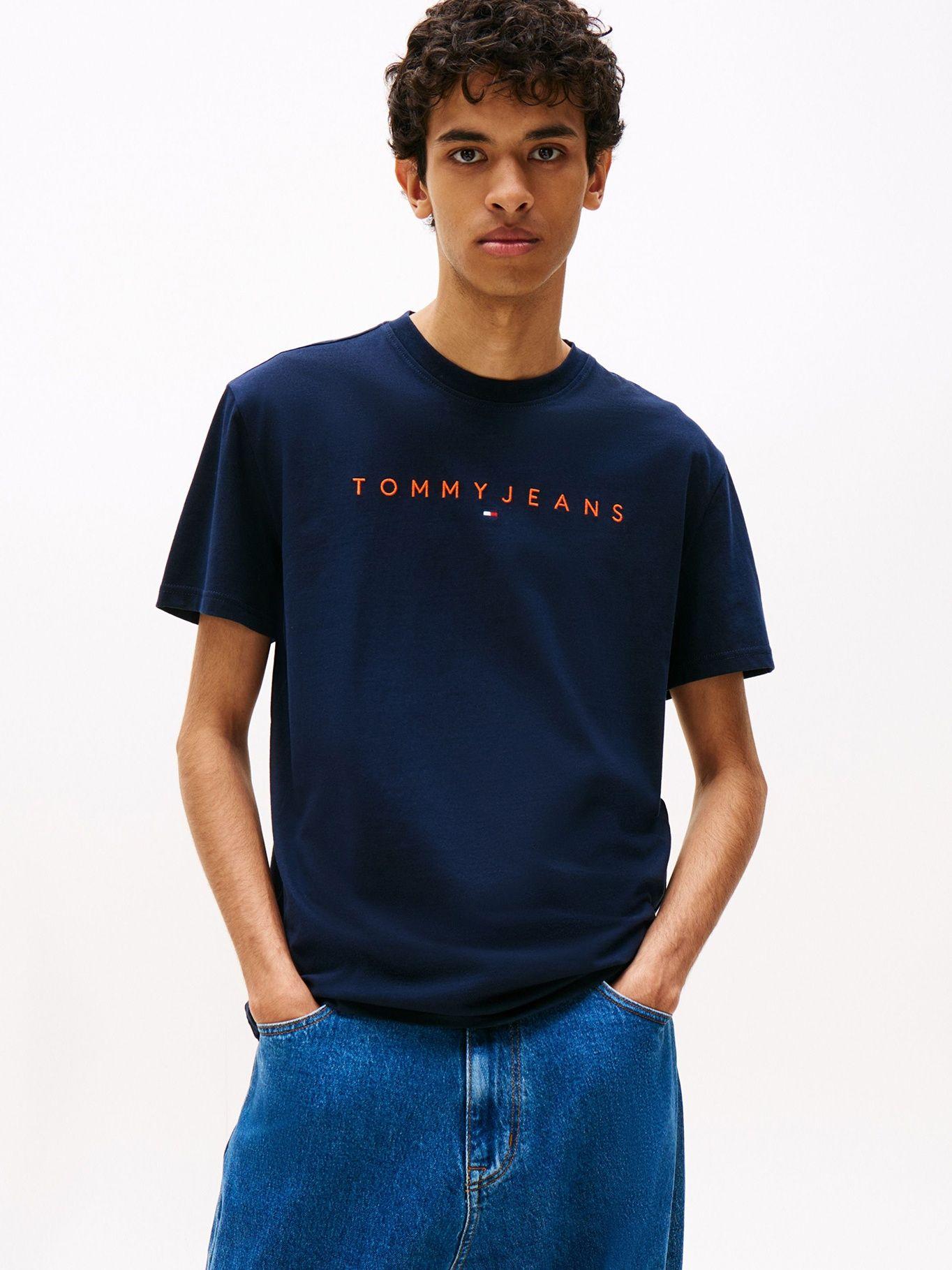 Polera Con Logos Lineal Azul Tommy Jeans-0