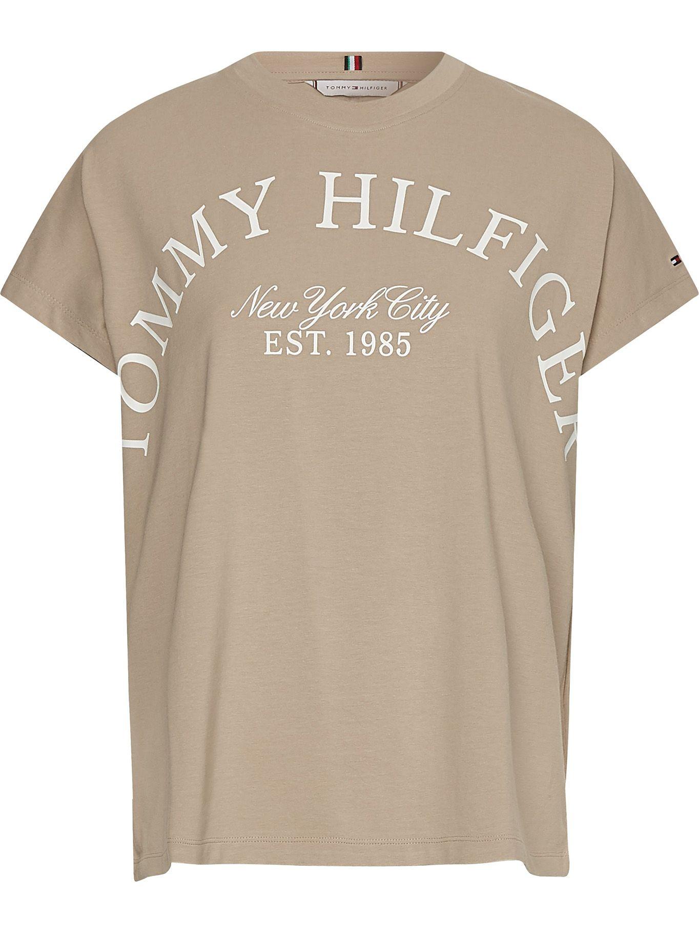 Polera Relaxed Arched Logo Beige Tommy Hilfiger-0