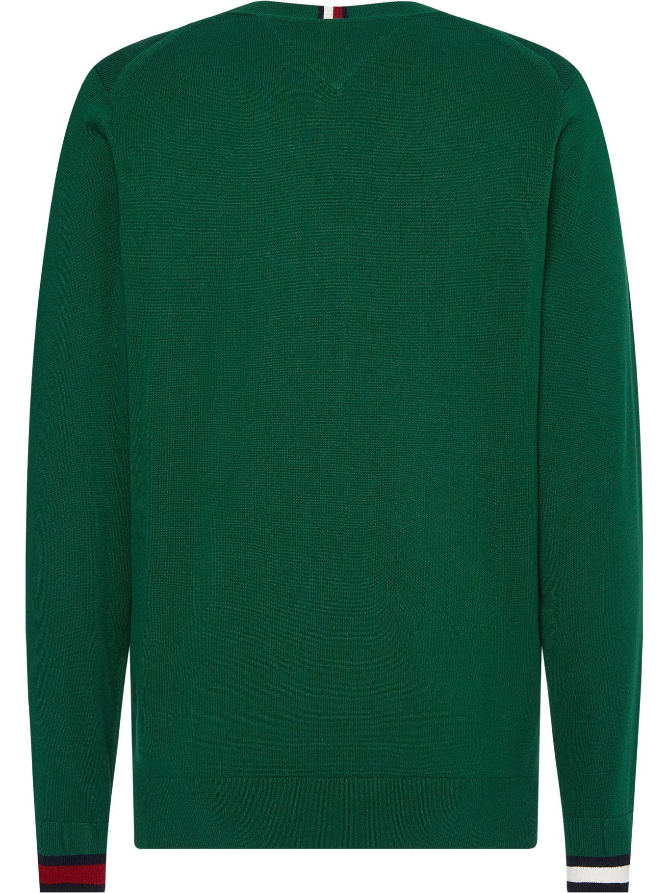 Sweater Heritage Logo Verde Tommy Hilfiger-1