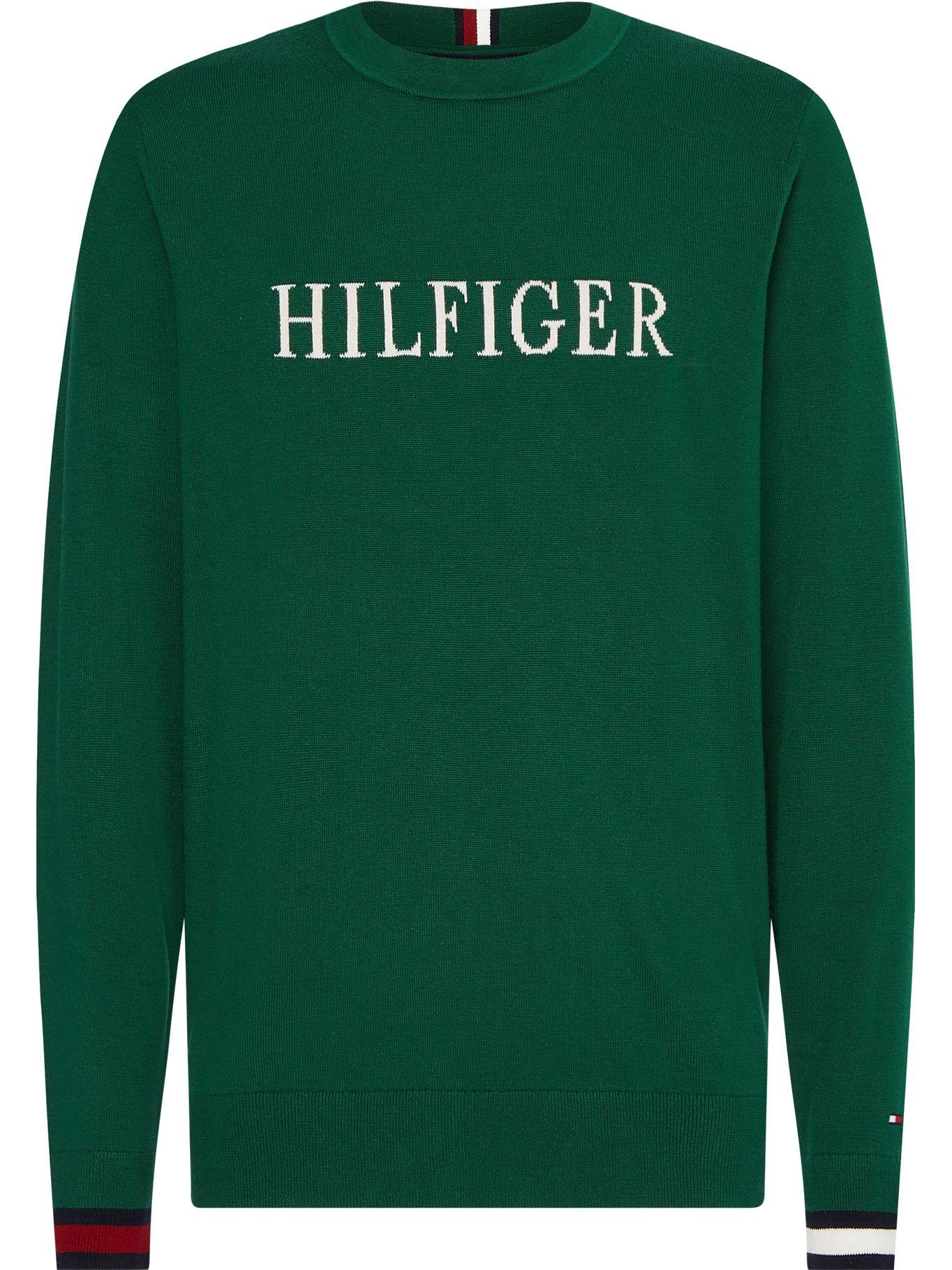 Sweater Heritage Logo Verde Tommy Hilfiger-0
