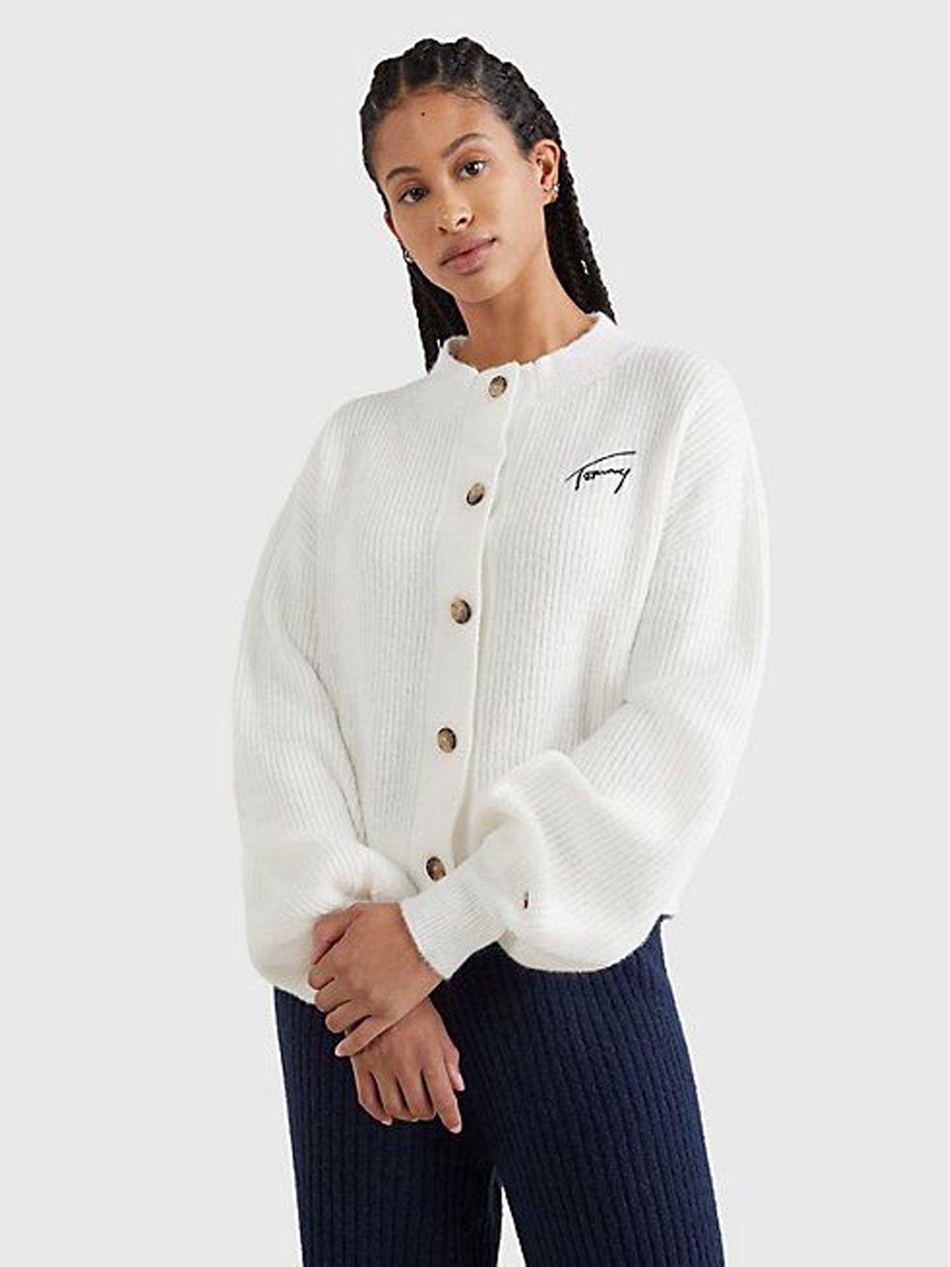 Cárdigan Con Logo Signature Blanco Tommy Jeans-0