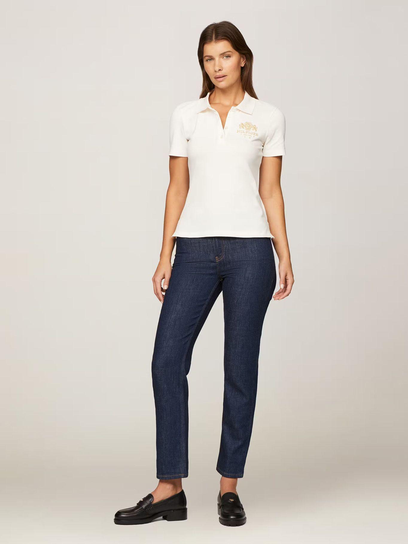 Polo Varsity Crest Slim Fit Blanco Tommy Hilfiger-1