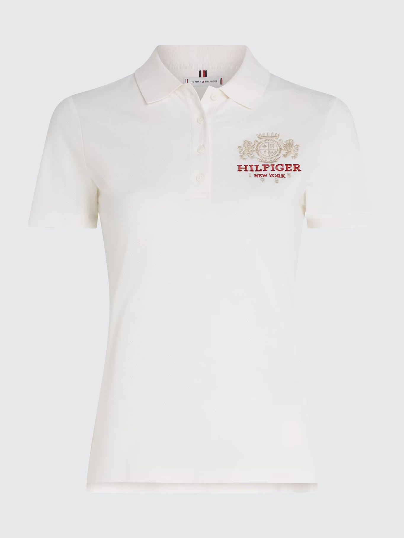 Polo Varsity Crest Slim Fit Blanco Tommy Hilfiger-4