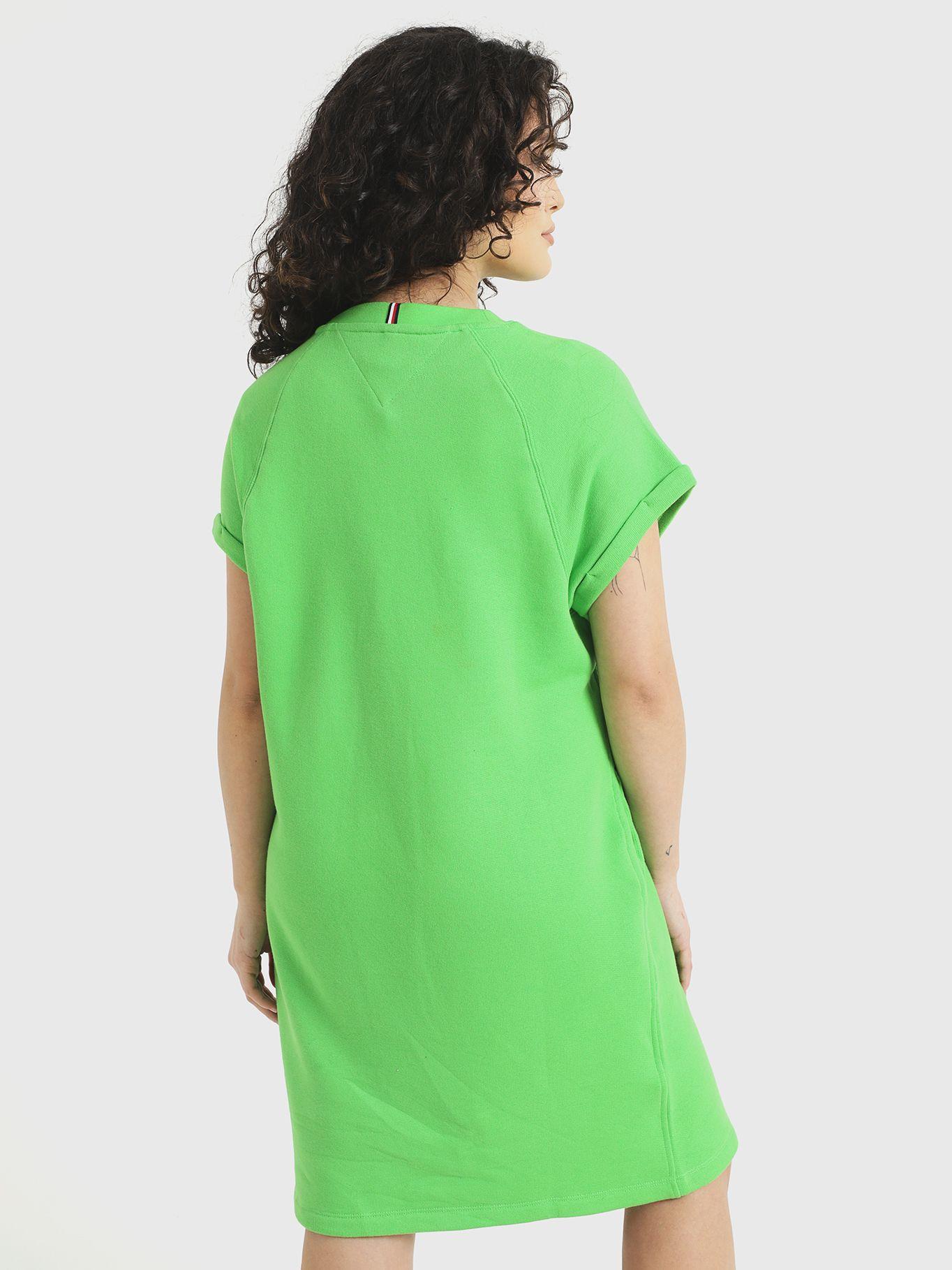 Vestido Curve Solid Con Logo Verde Tommy Hilfiger-2
