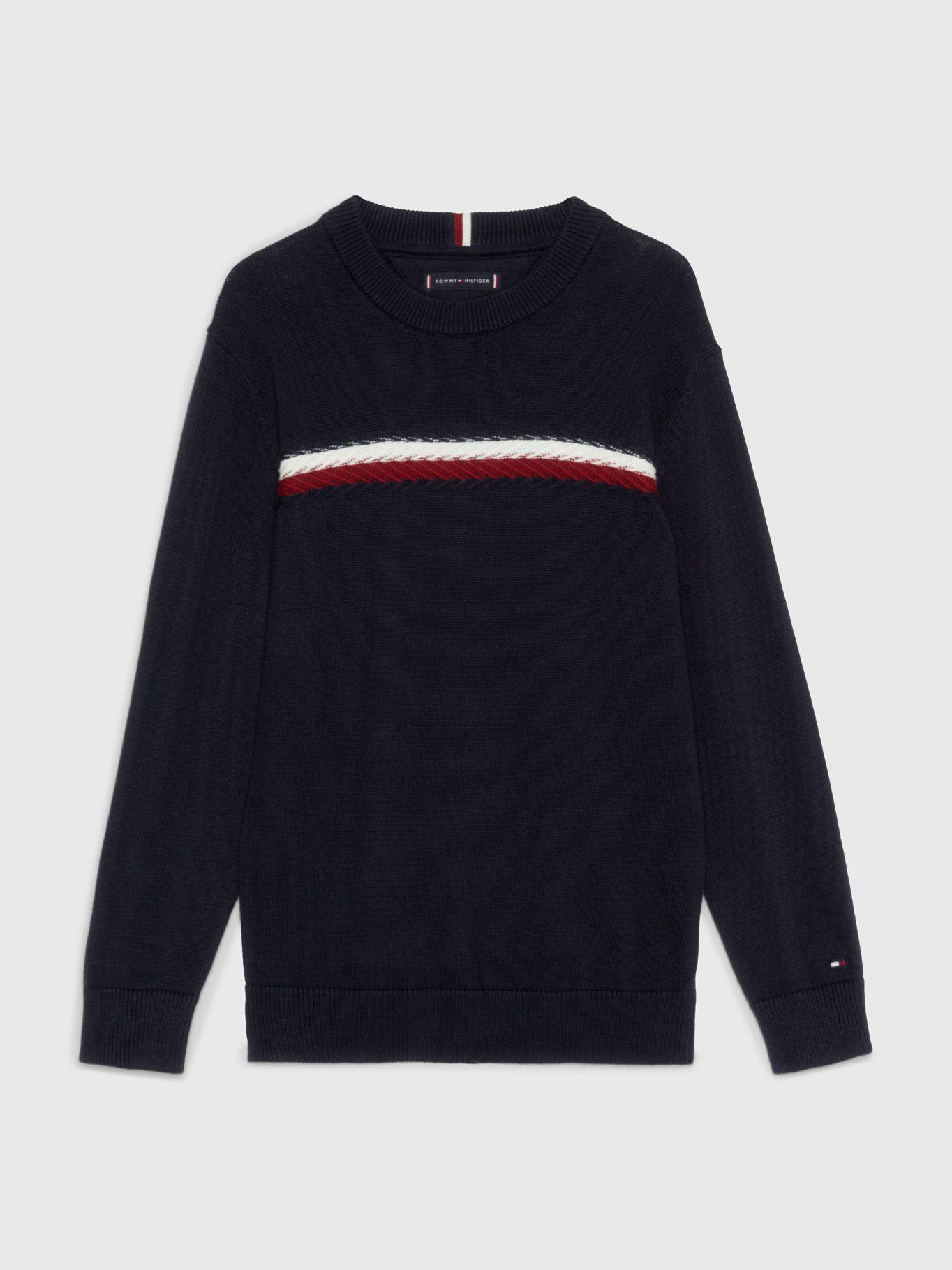 Sweater Con Diseño Global Stripe Azul Tommy Hilfiger-0