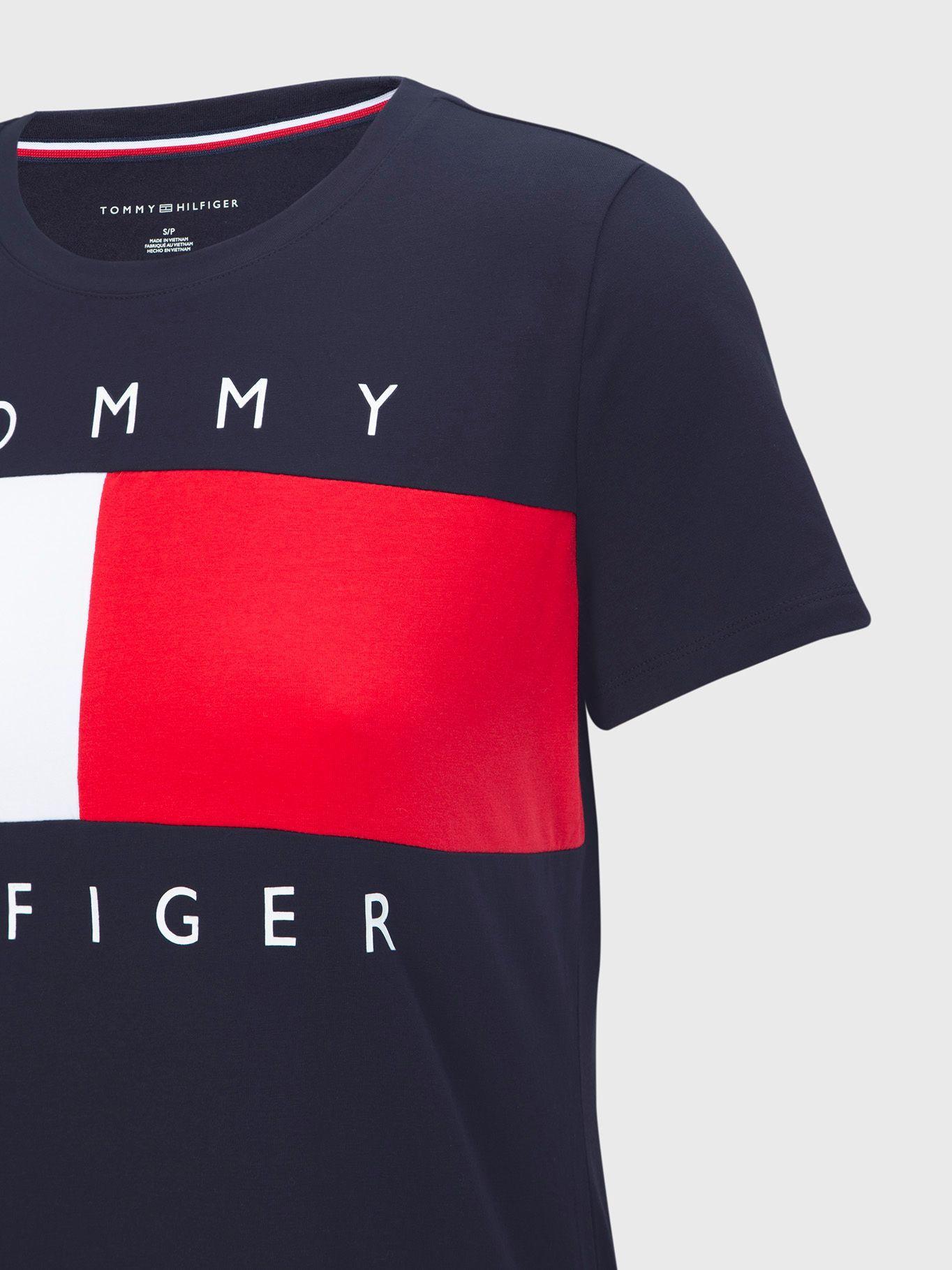 Polera Logo Flag Azul Tommy Hilfiger MY2-3