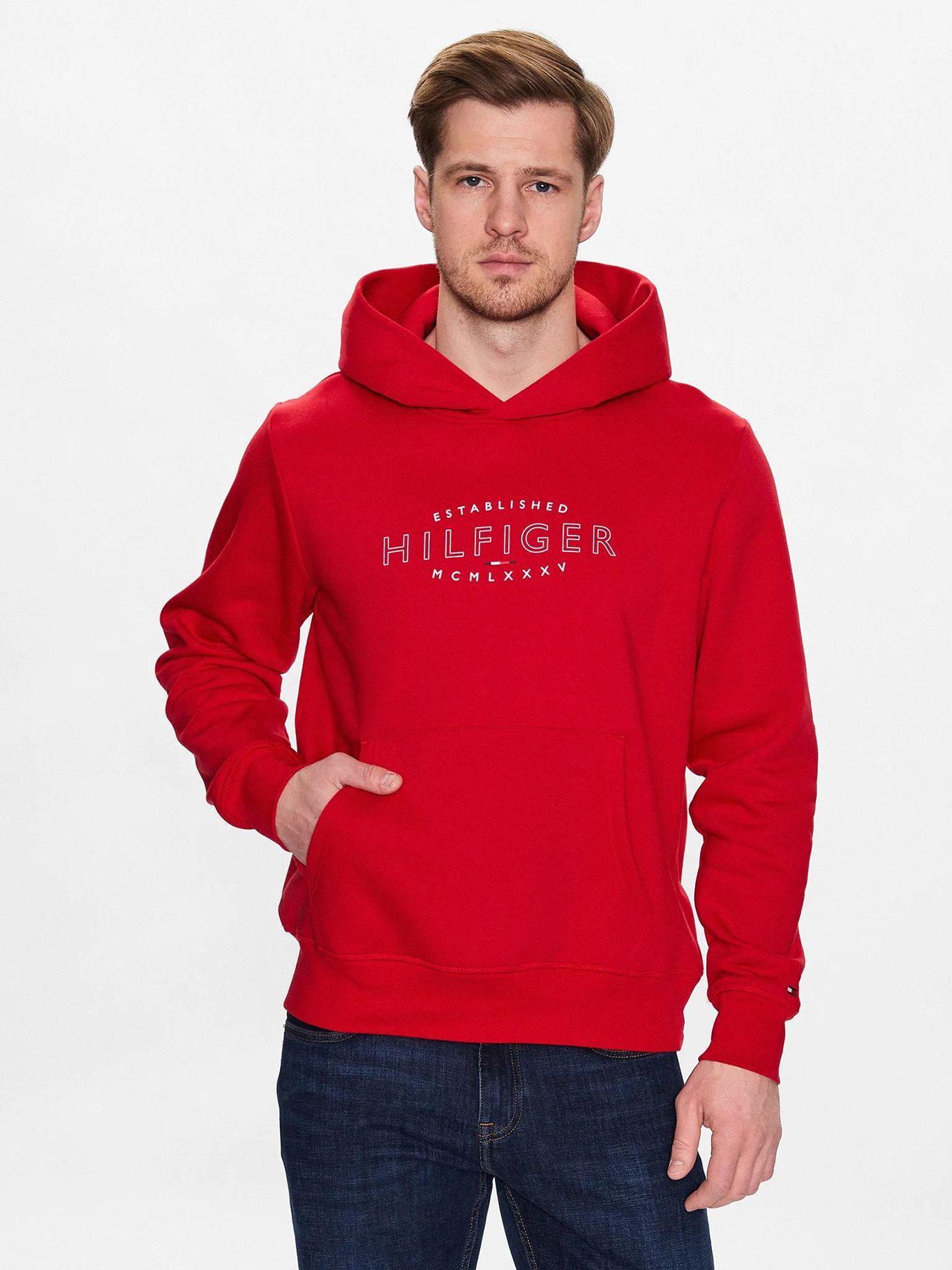 Polerón Hombre Curve Logo Rojo Tommy Hilfiger-0