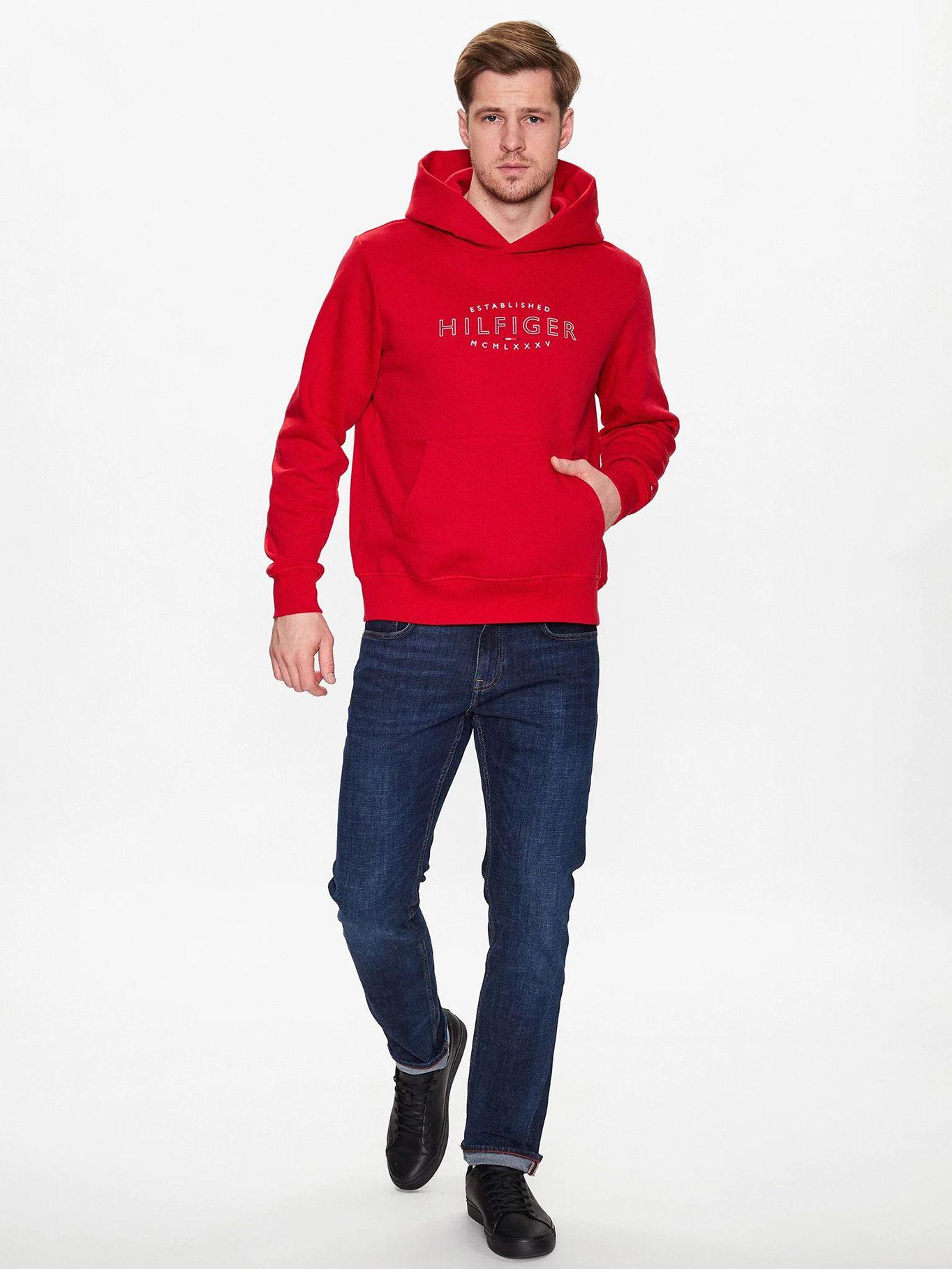 Polerón Hombre Curve Logo Rojo Tommy Hilfiger-1
