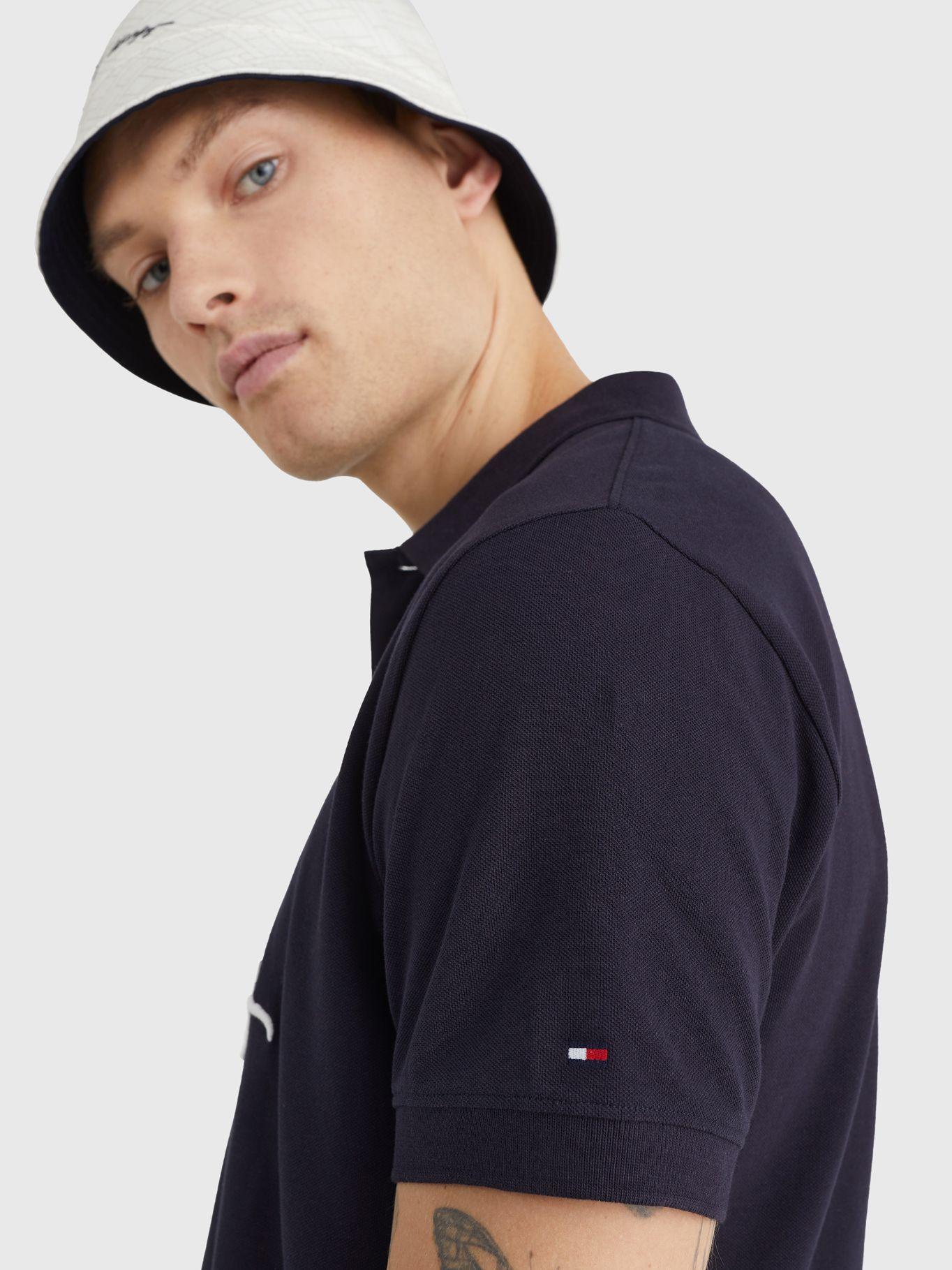 Polo Signature Logo Regular Fit Azul Tommy Hilfiger-2
