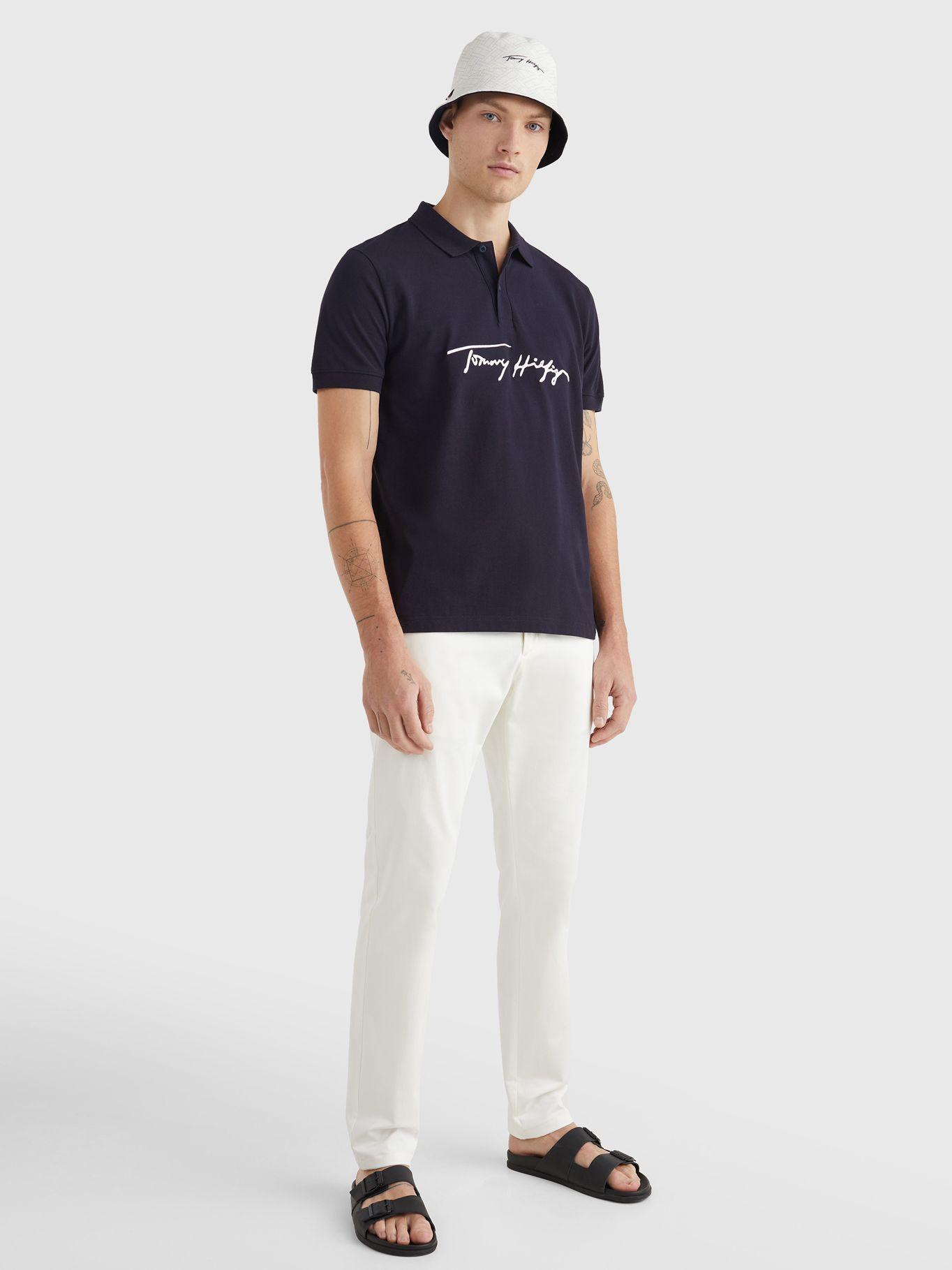 Polo Signature Logo Regular Fit Azul Tommy Hilfiger-0