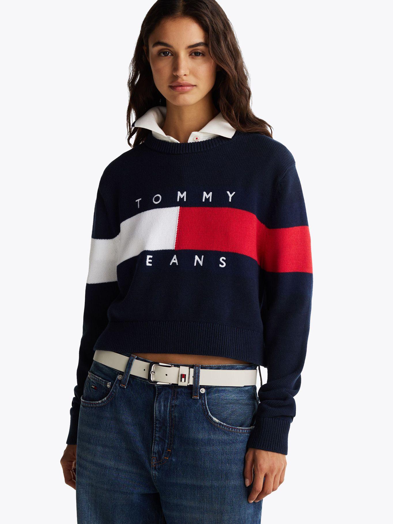 Sweater Color Block Relaxed Con Logo Azul Tommy Jeans-0