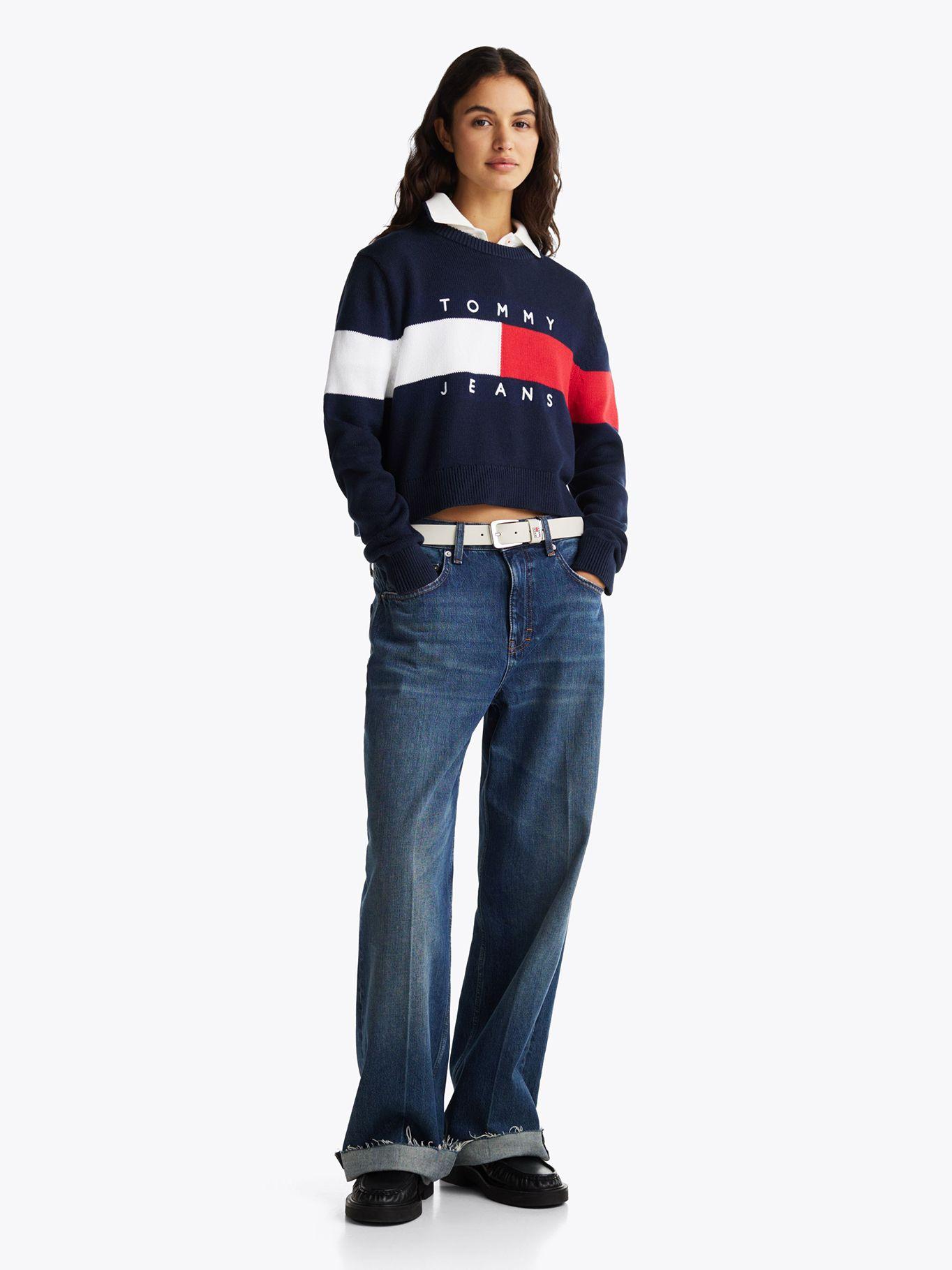 Sweater Color Block Relaxed Con Logo Azul Tommy Jeans-1