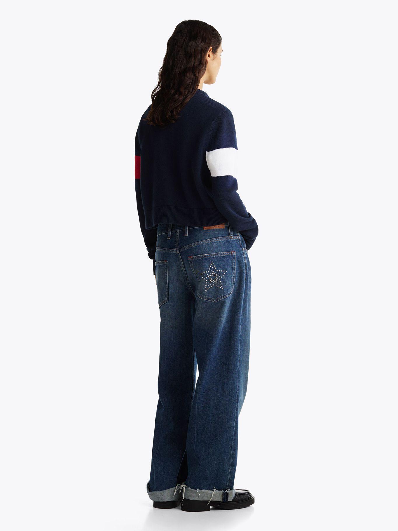 Sweater Color Block Relaxed Con Logo Azul Tommy Jeans-2