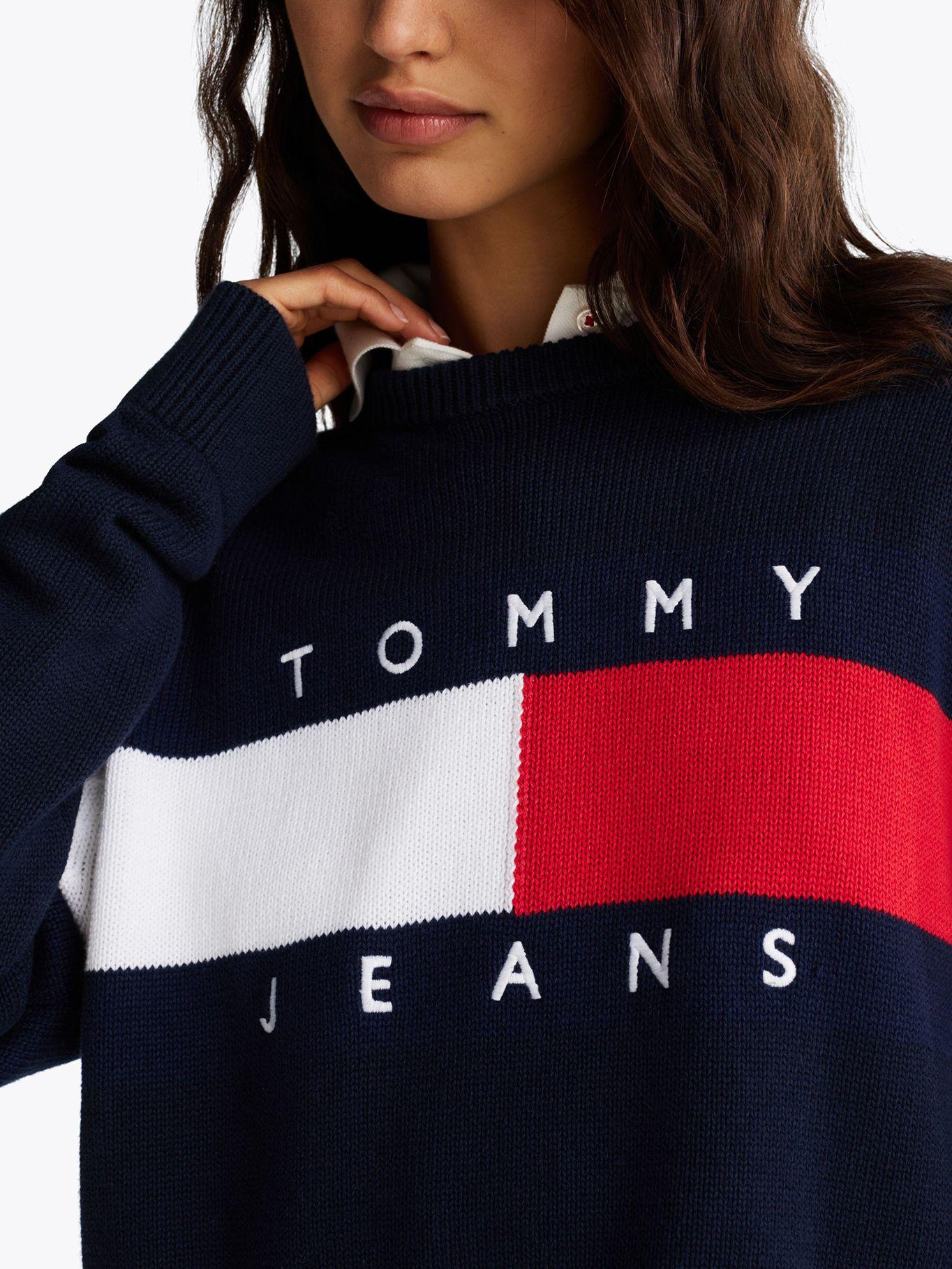 Sweater Color Block Relaxed Con Logo Azul Tommy Jeans-3