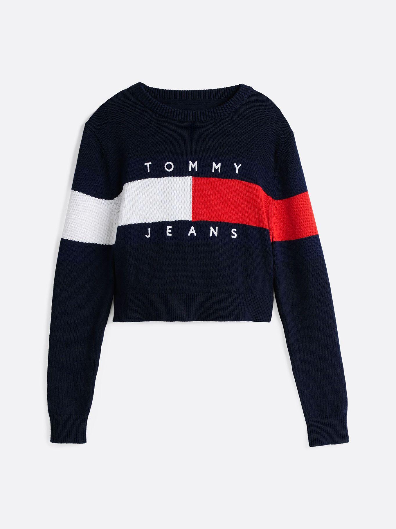 Sweater Color Block Relaxed Con Logo Azul Tommy Jeans-4