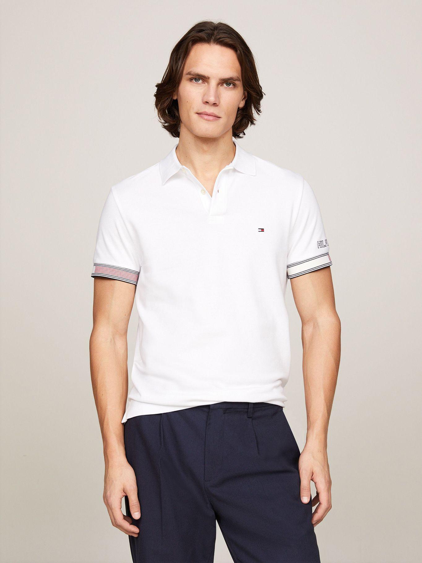 Polo Flag Con Ribetes Slim Fit Blanco Tommy Hilfiger-0