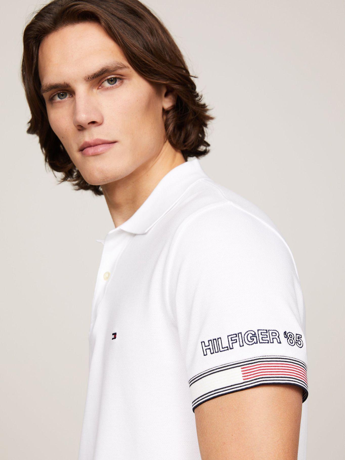 Polo Flag Con Ribetes Slim Fit Blanco Tommy Hilfiger-3